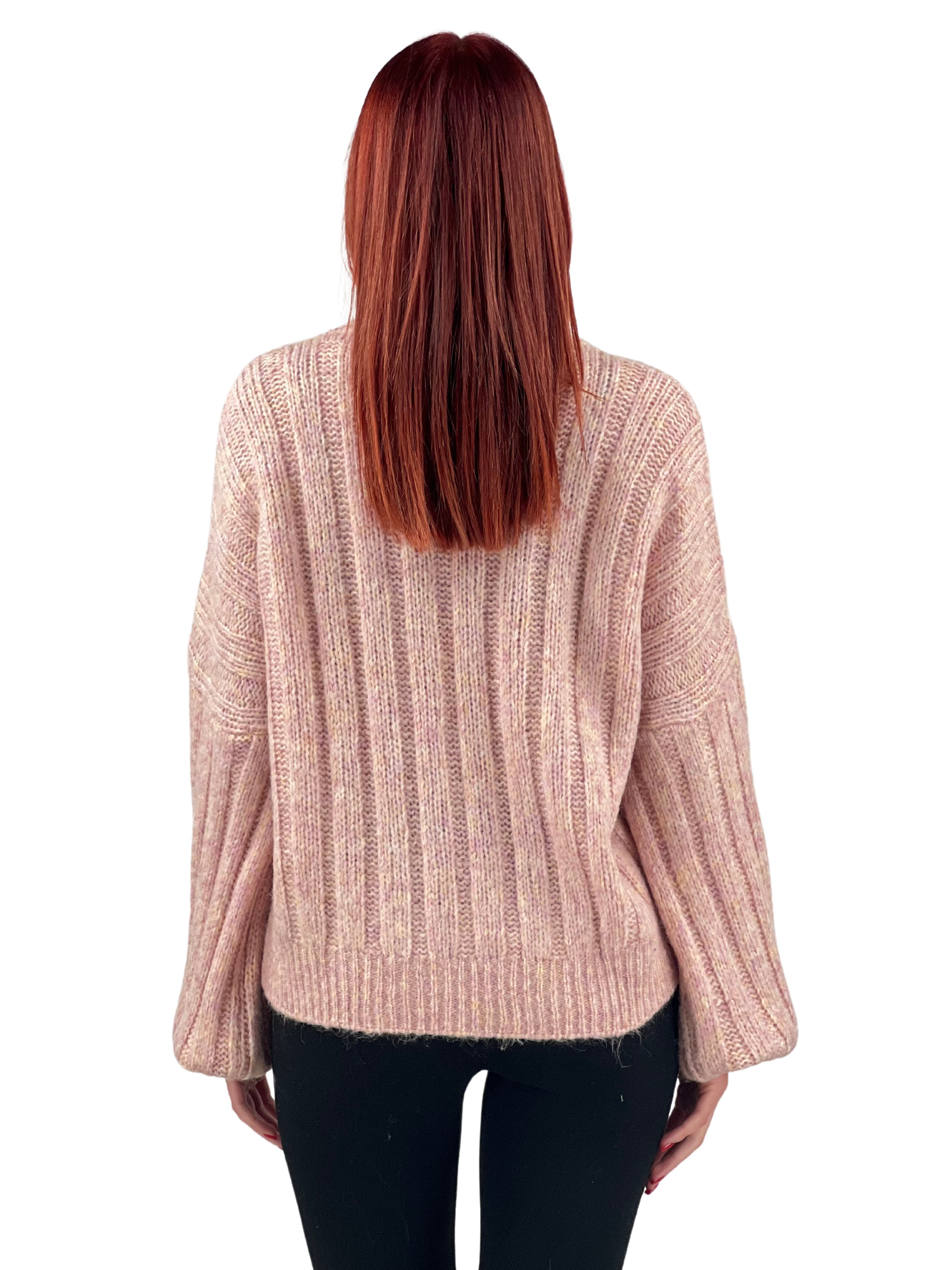 Maglione oversize maniche a pipistrello-Pink Babol