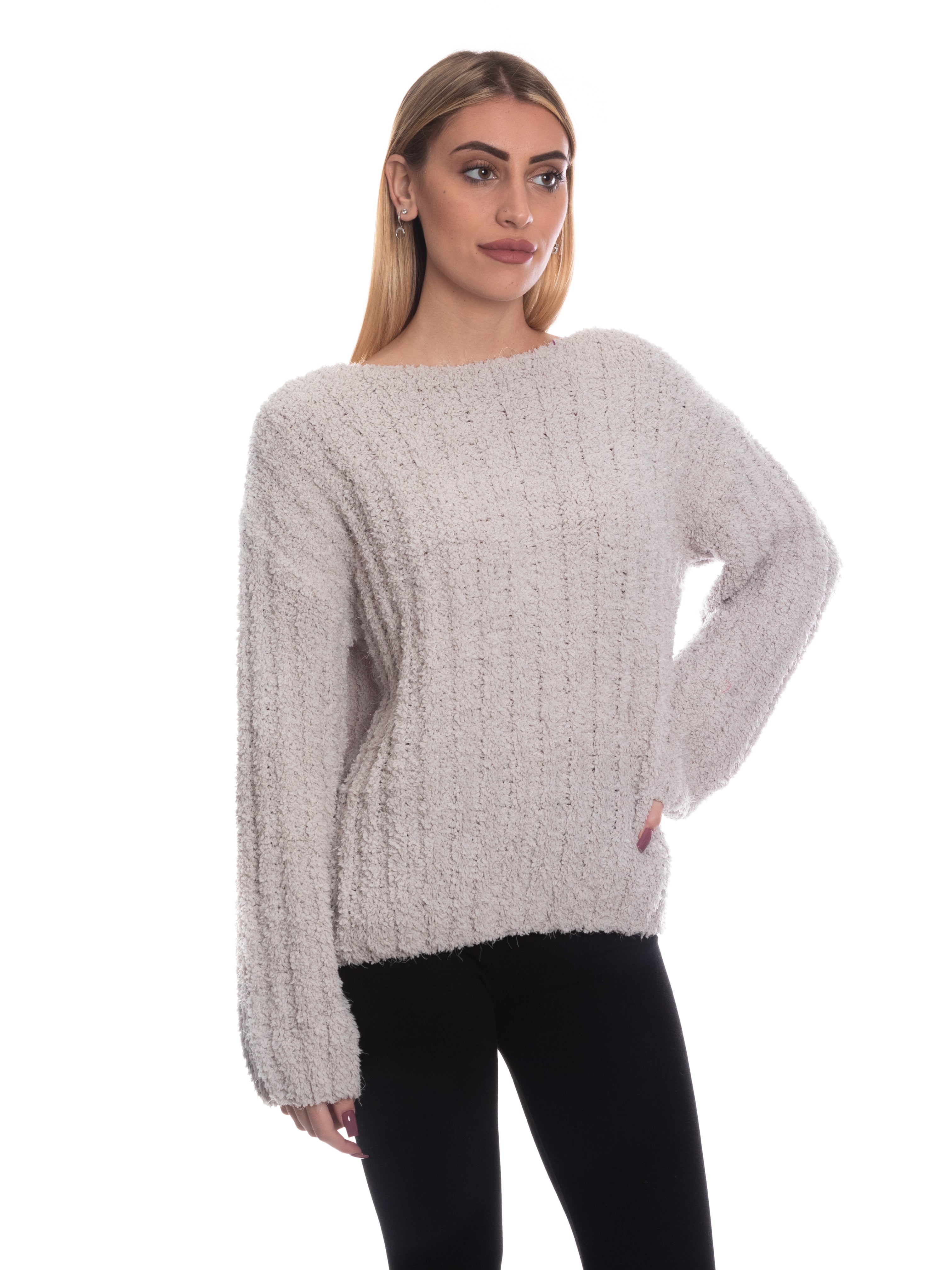 Maglione peluche soffice-Pink Babol