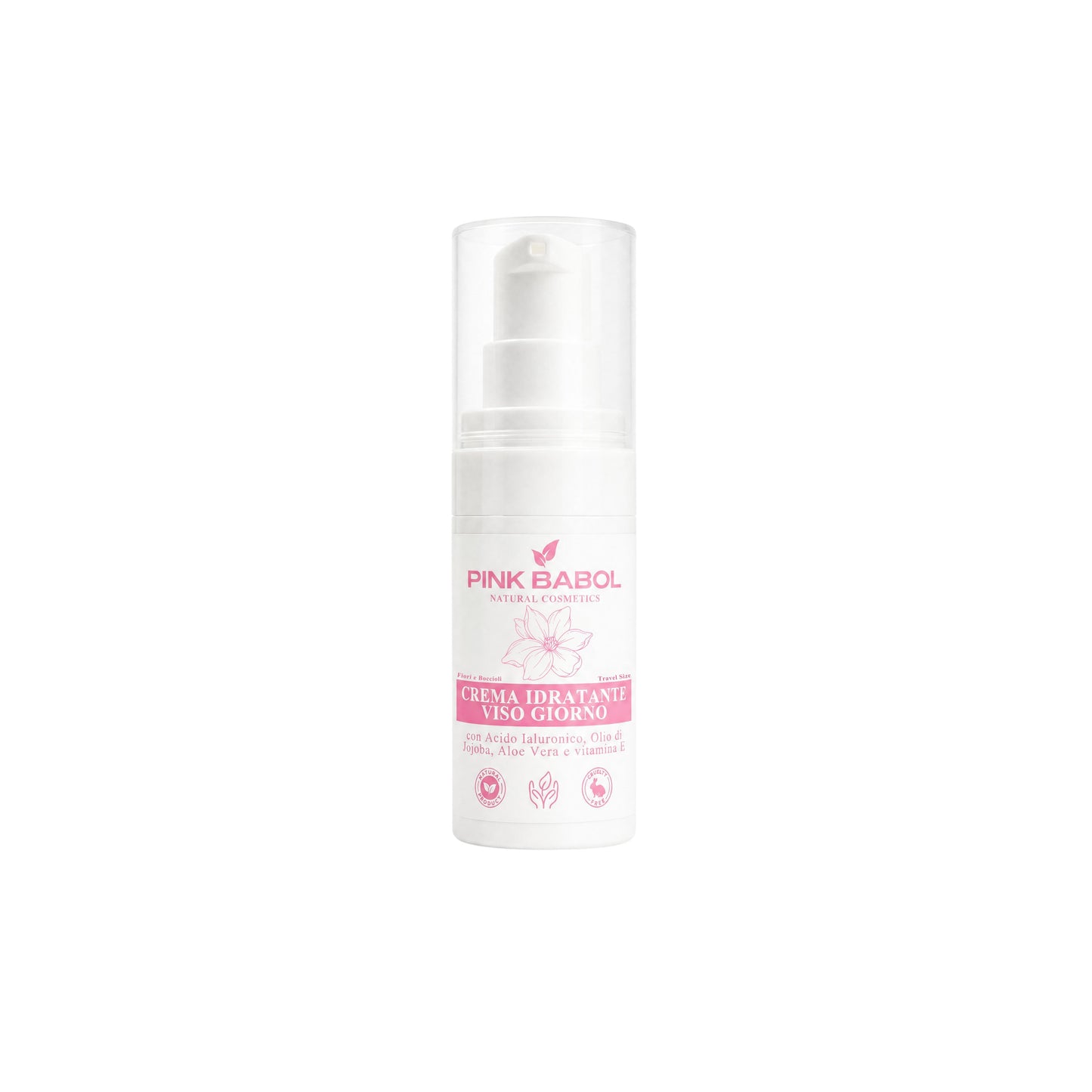 Mini Size/Travel Size Crema Idratante Viso Giorno con Acido Ialuronico, Aloe Vera, Olio di Jojoba, Burro di Karité e Vitamina E – Rigenerante, Illuminante, Lenitiva, Nutriente e Antietà Naturale-Pink Babol