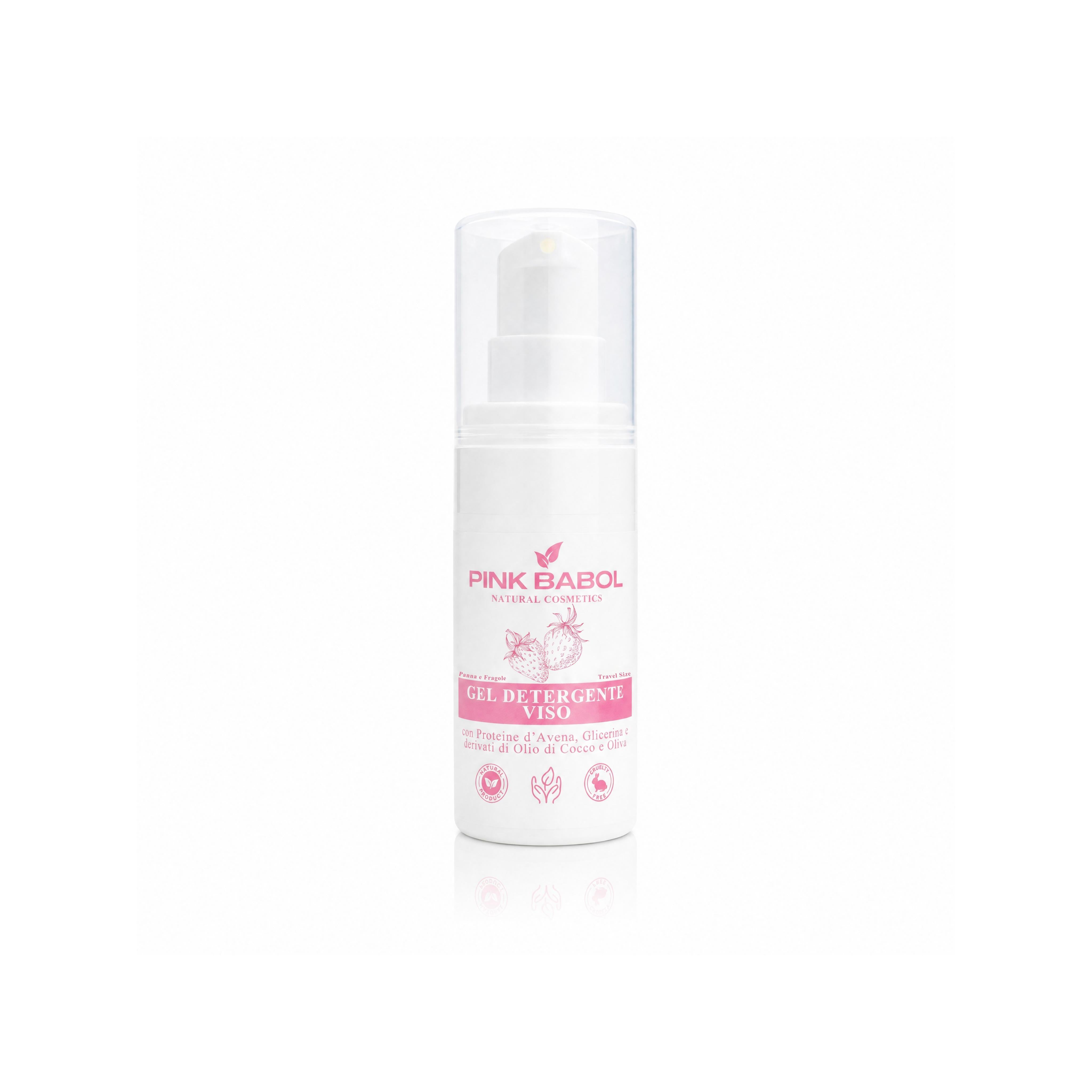 Mini Size/Travel Size Gel Detergente Viso con Proteine d’Avena, Glicerina e derivati di Olio di Cocco e Oliva – Deterge, Purifica, Idrata e Lenisce-Pink Babol