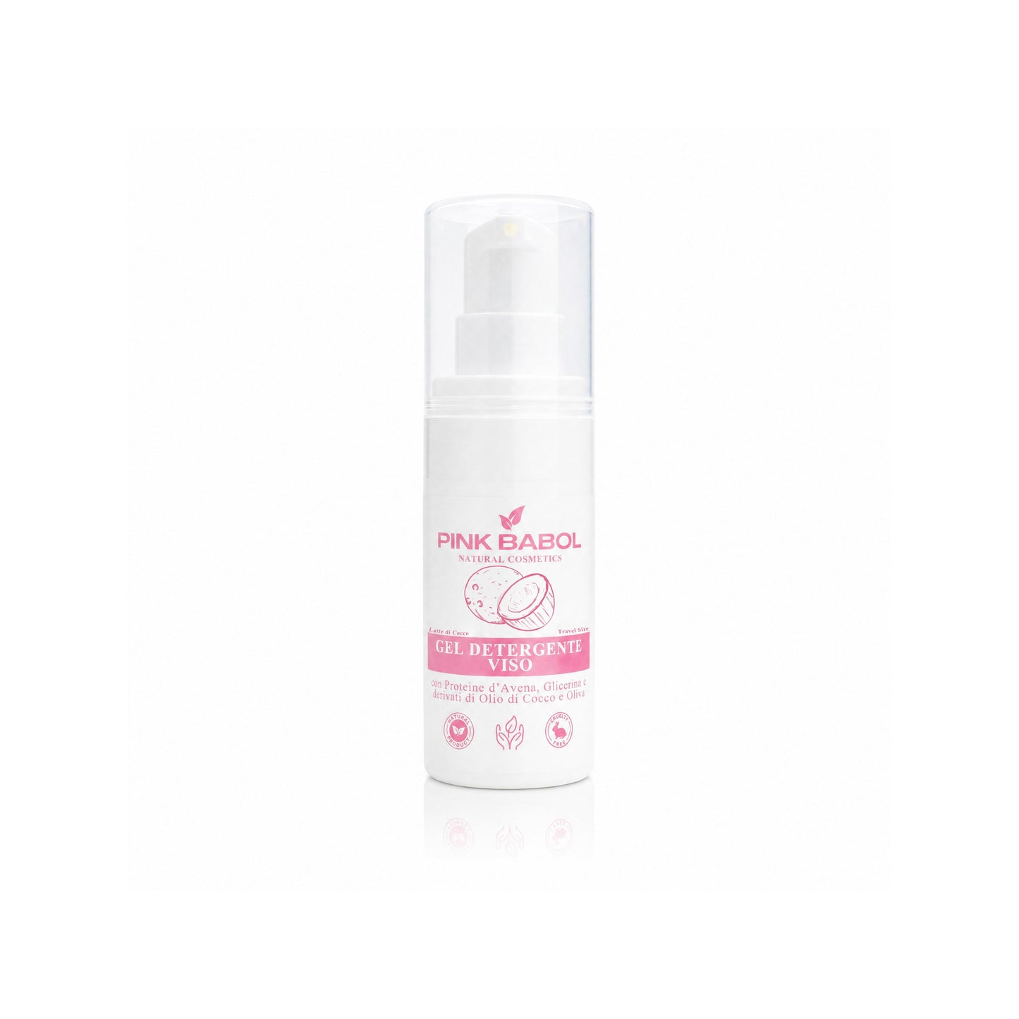 Mini Size/Travel Size Gel Detergente Viso con Proteine d’Avena, Glicerina e derivati di Olio di Cocco e Oliva – Deterge, Purifica, Idrata e Lenisce-Pink Babol