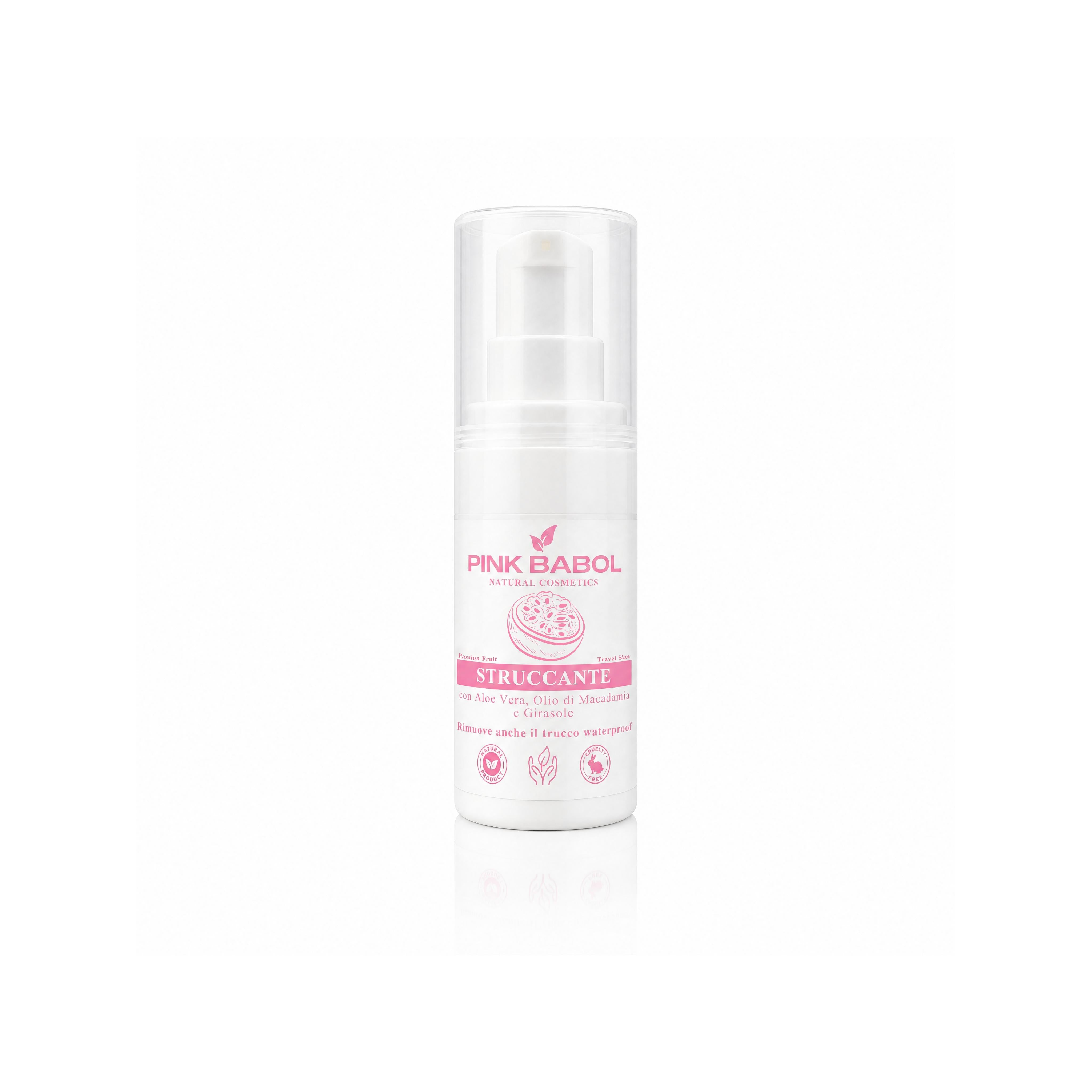 Mini Size/Travel Size Struccante Viso in crema con Aloe Vera & Olio di Macadamia e Girasole – Delicato, Idratante e Nutriente. Rimuove anche il trucco waterproof-Pink Babol
