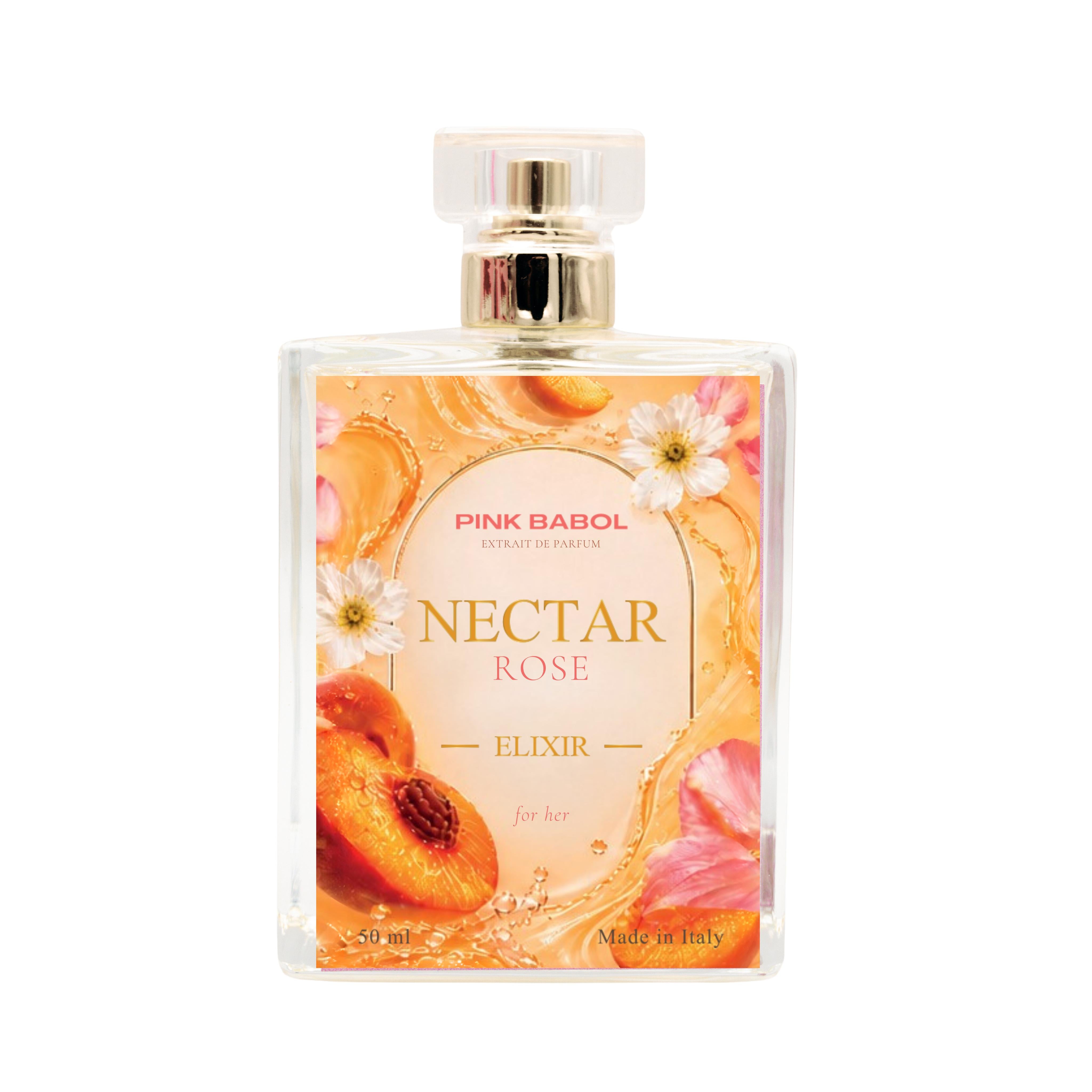 Nectar Rose Elixir Extrait de Parfum - Pesca, Melone, Vaniglia, Gelsomino, Rosa, Bergamotto FOR HER-Pink Babol