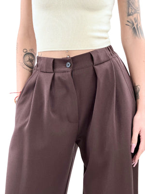 Pantalone a palazzo affusolato-Pink Babol