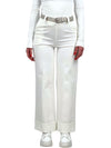Pantalone a palazzo con risvolto e cinta-Pink Babol