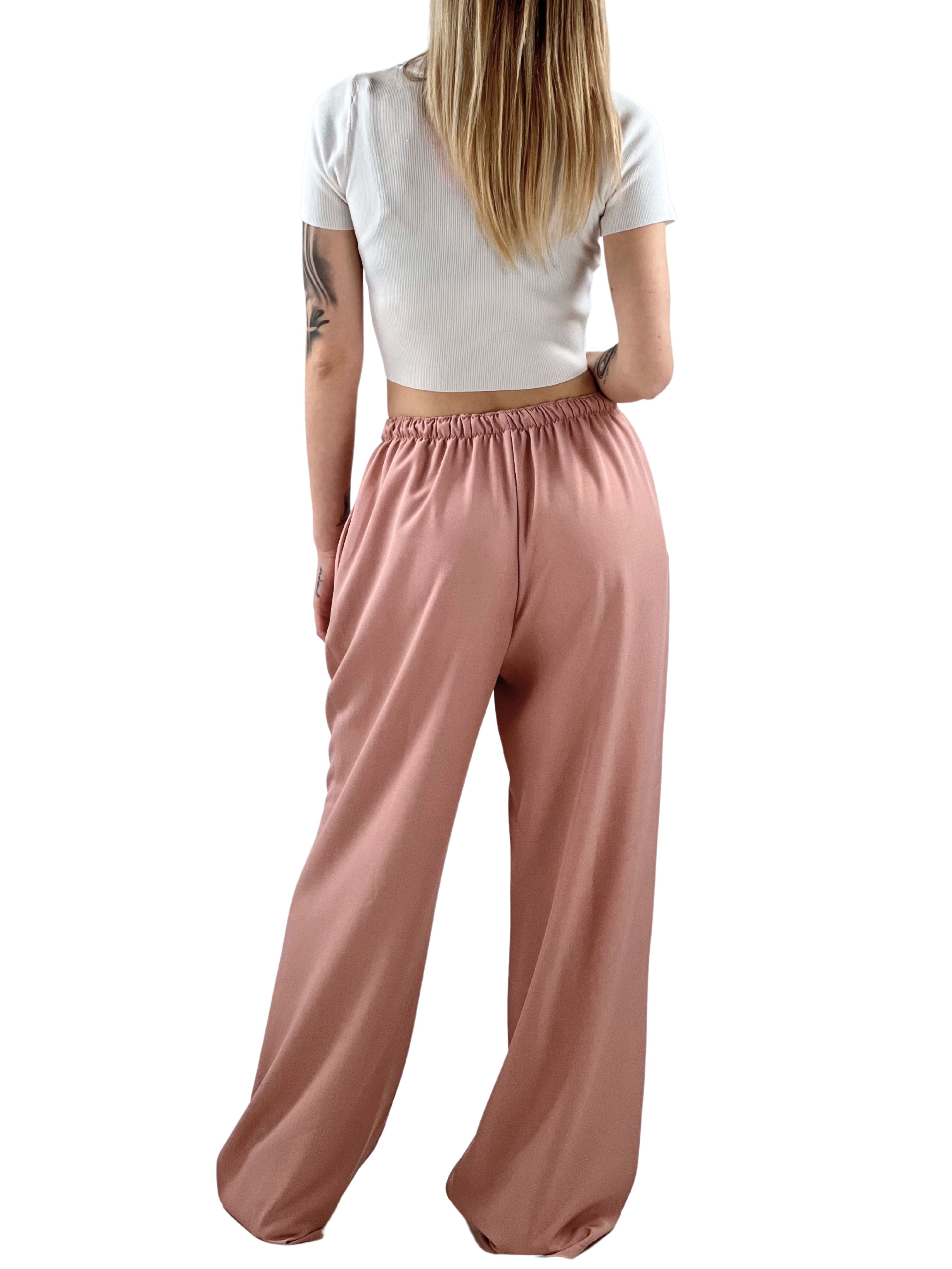 Pantalone a palazzo oversize-Pink Babol