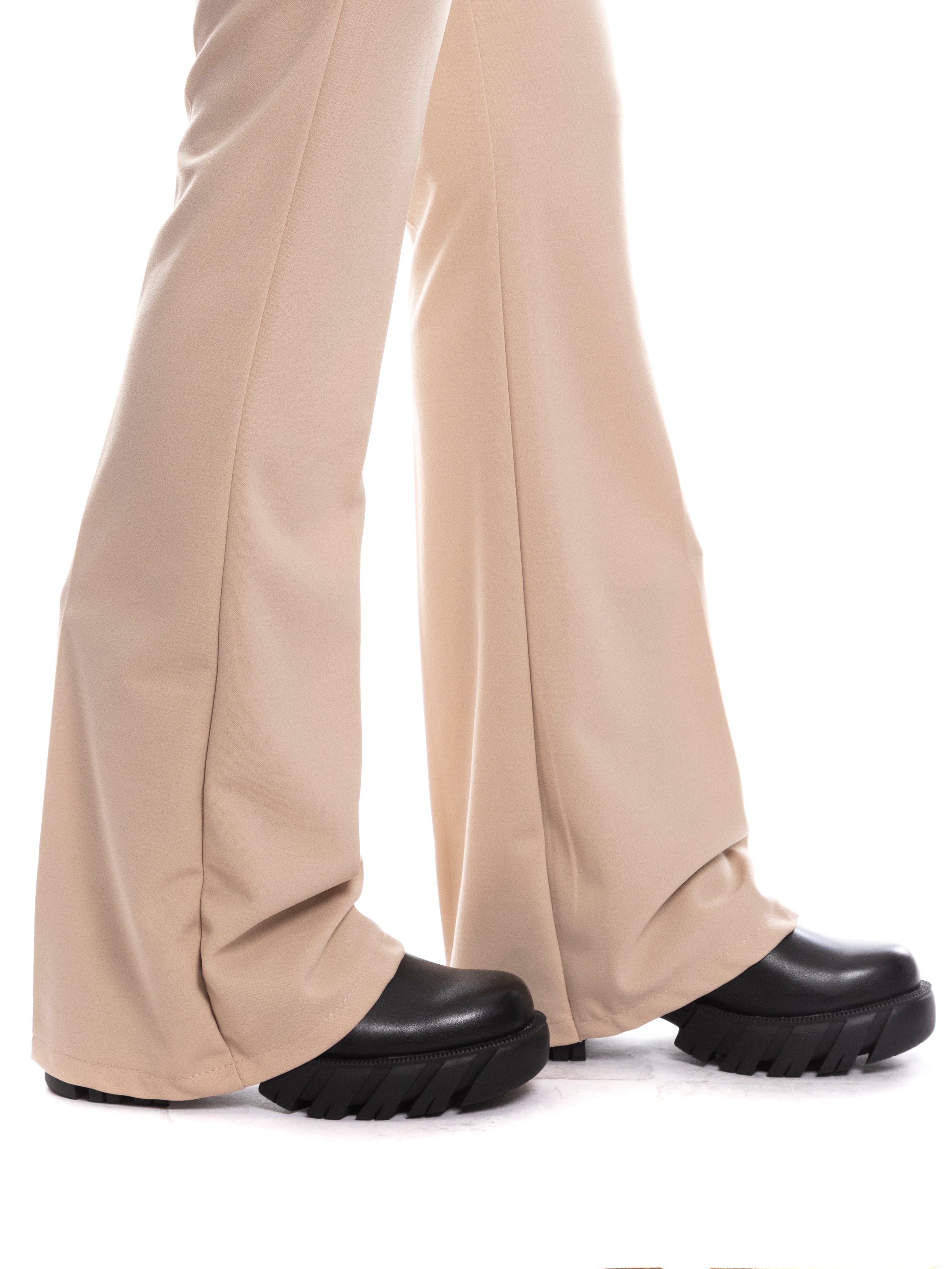 Pantalone a zampa viscosa-Pink Babol