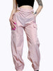 Carica l&#39;immagine nel visualizzatore di Gallery, Pantalone cargo poliestere apertura fianchi-Pink Babol