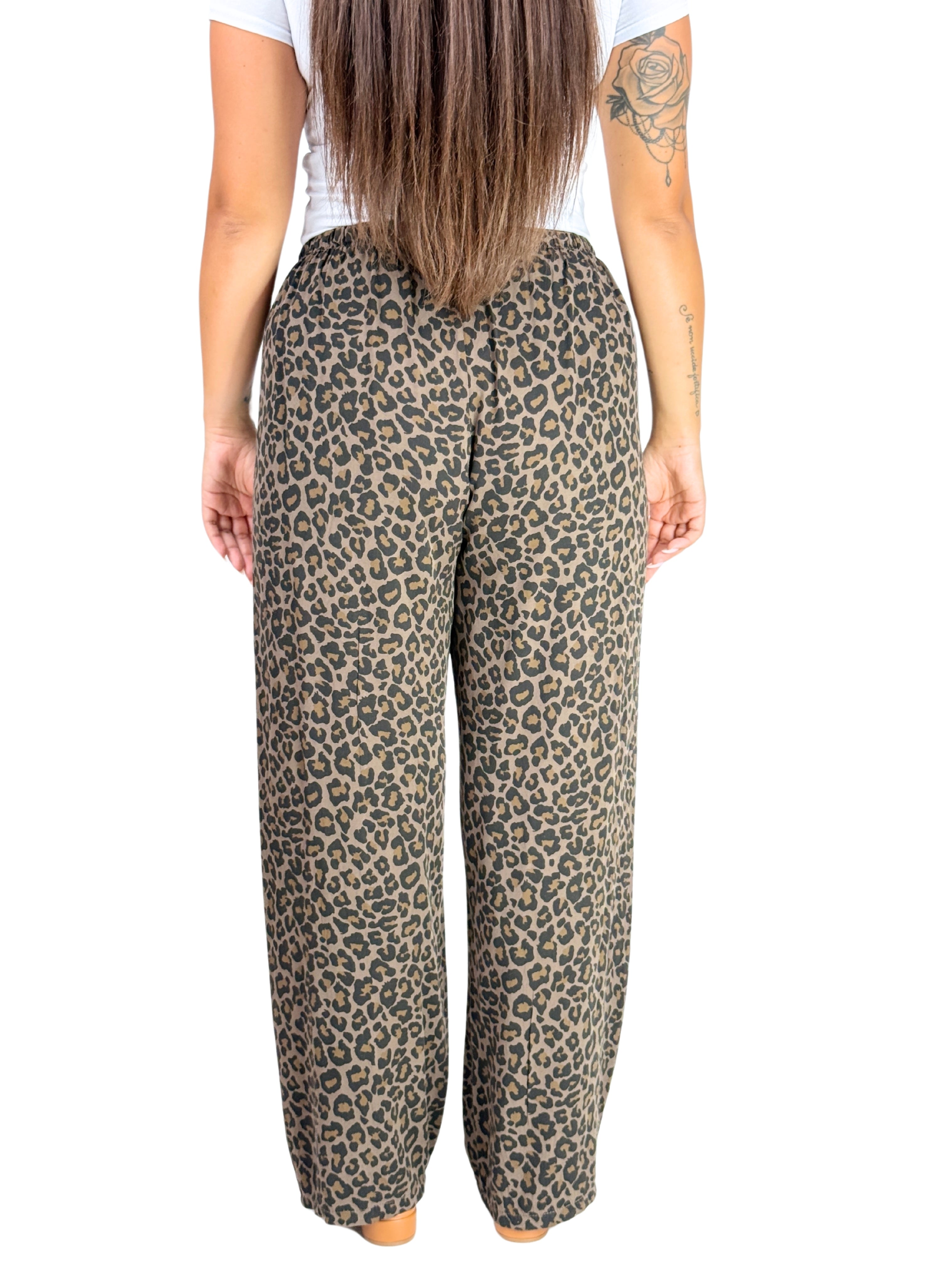 Pantalone oversize animalier-Pink Babol