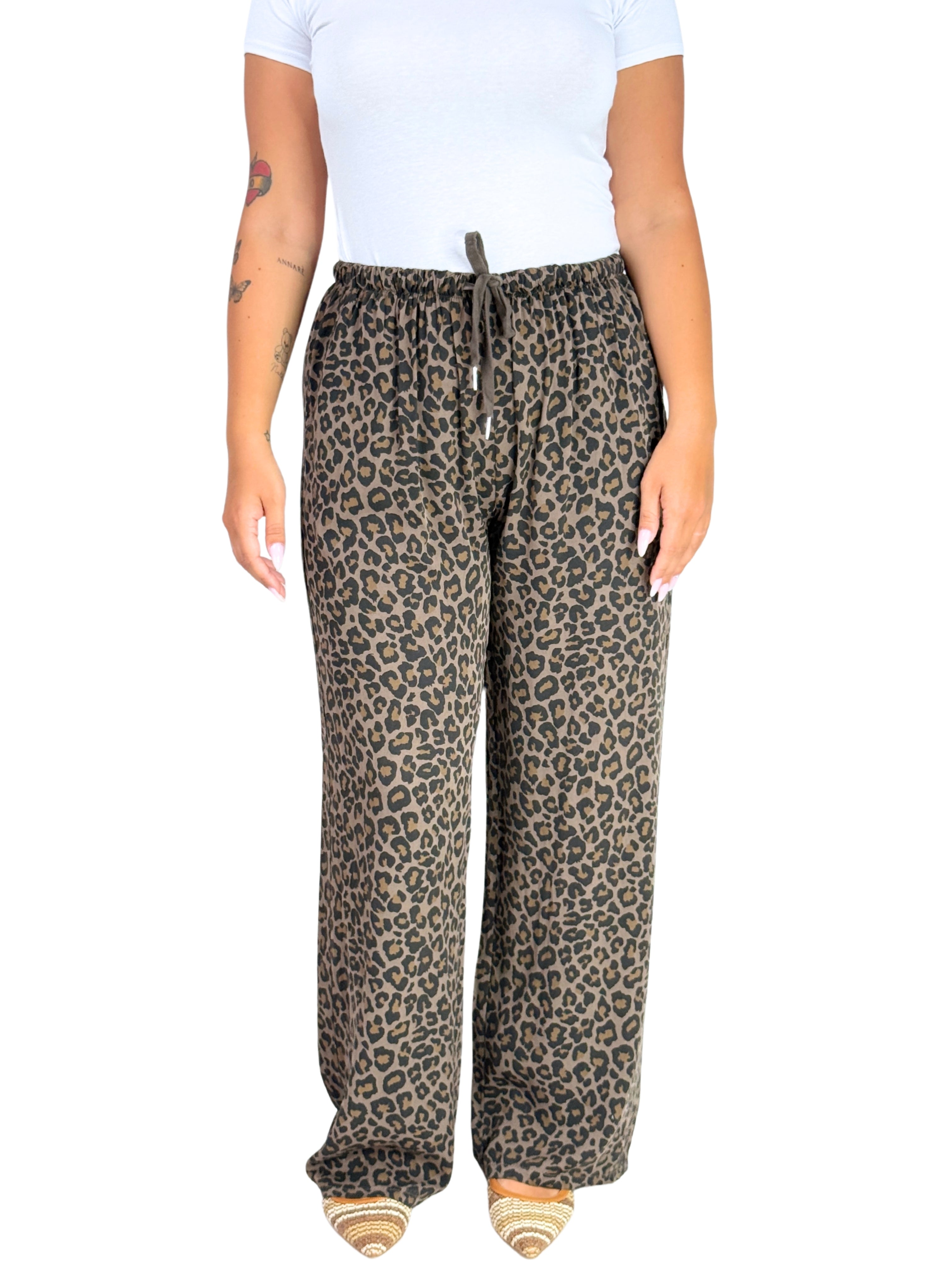 Pantalone oversize animalier-Pink Babol