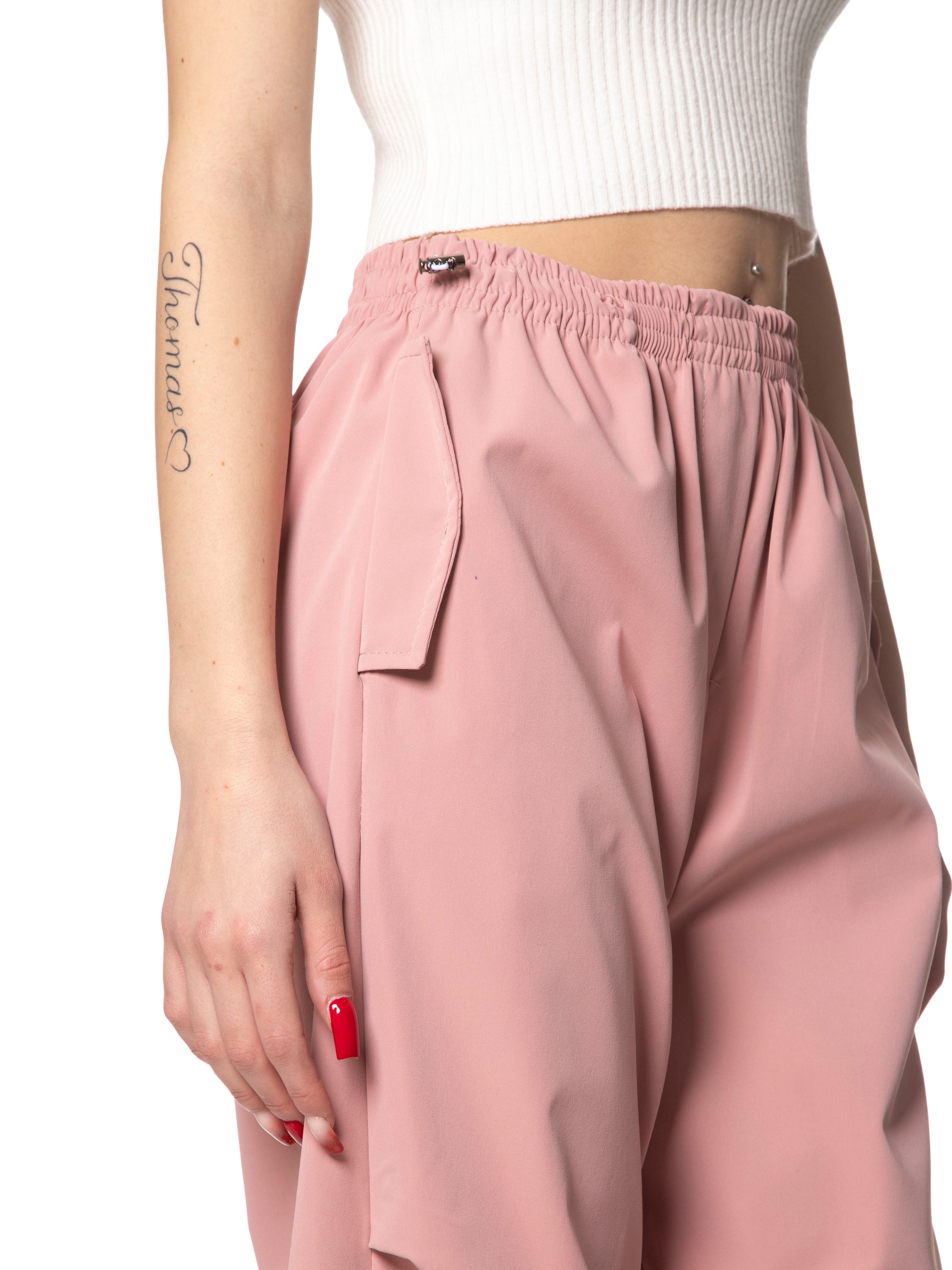 Pantalone parachute oversize-Pink Babol