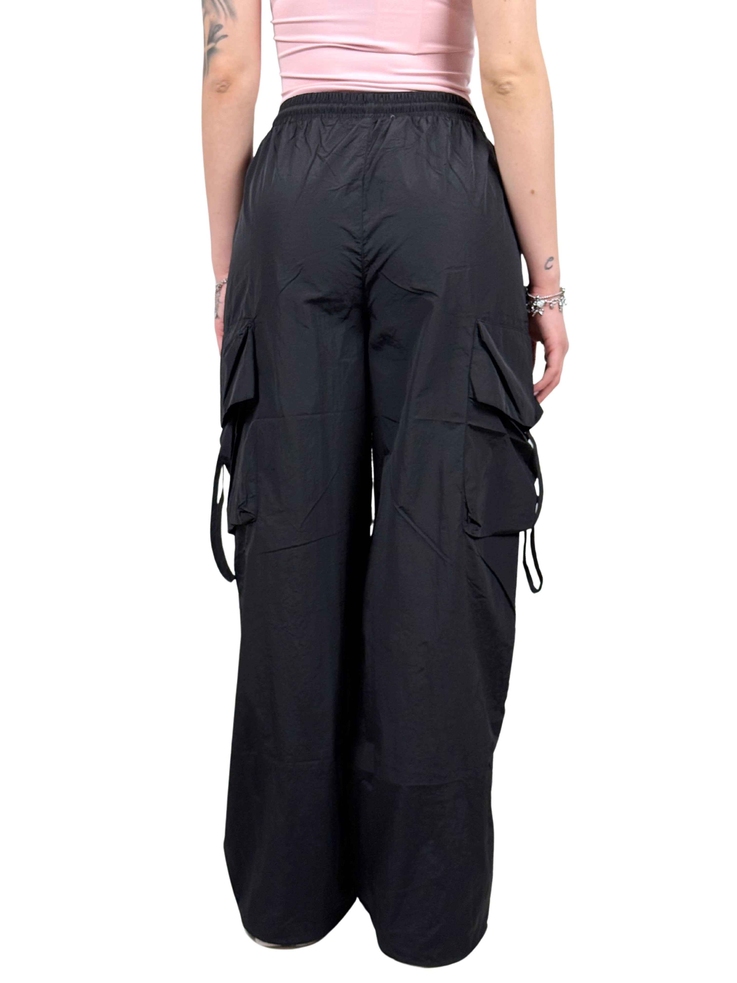 Pantaloni cargo acetato-Pink Babol