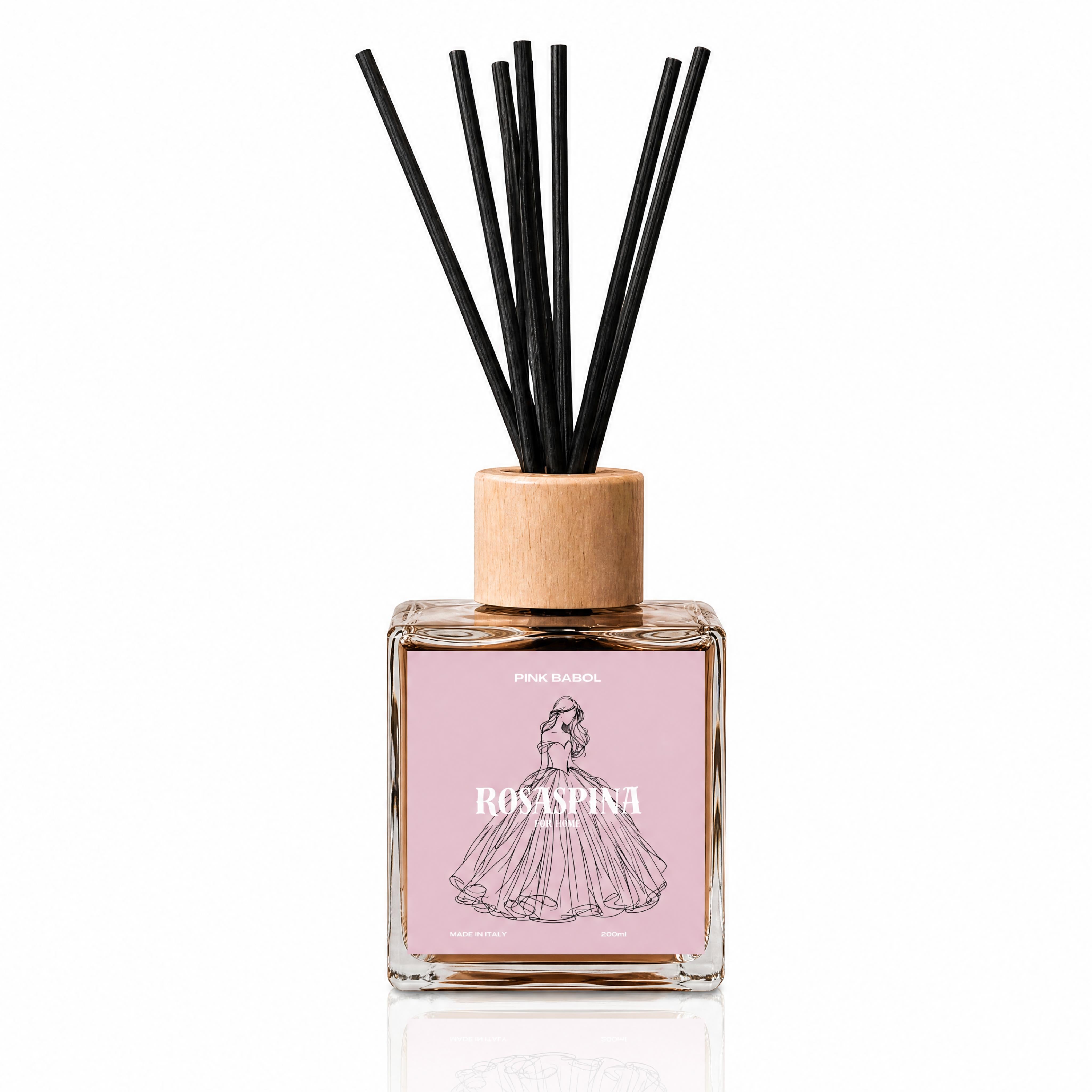 Rosaspina For Home Profumo per Ambienti con bastoncini - Cocco, Vaniglia, Gelsomino, Rosa, Tiarè, Ylang Ylang.-Pink Babol
