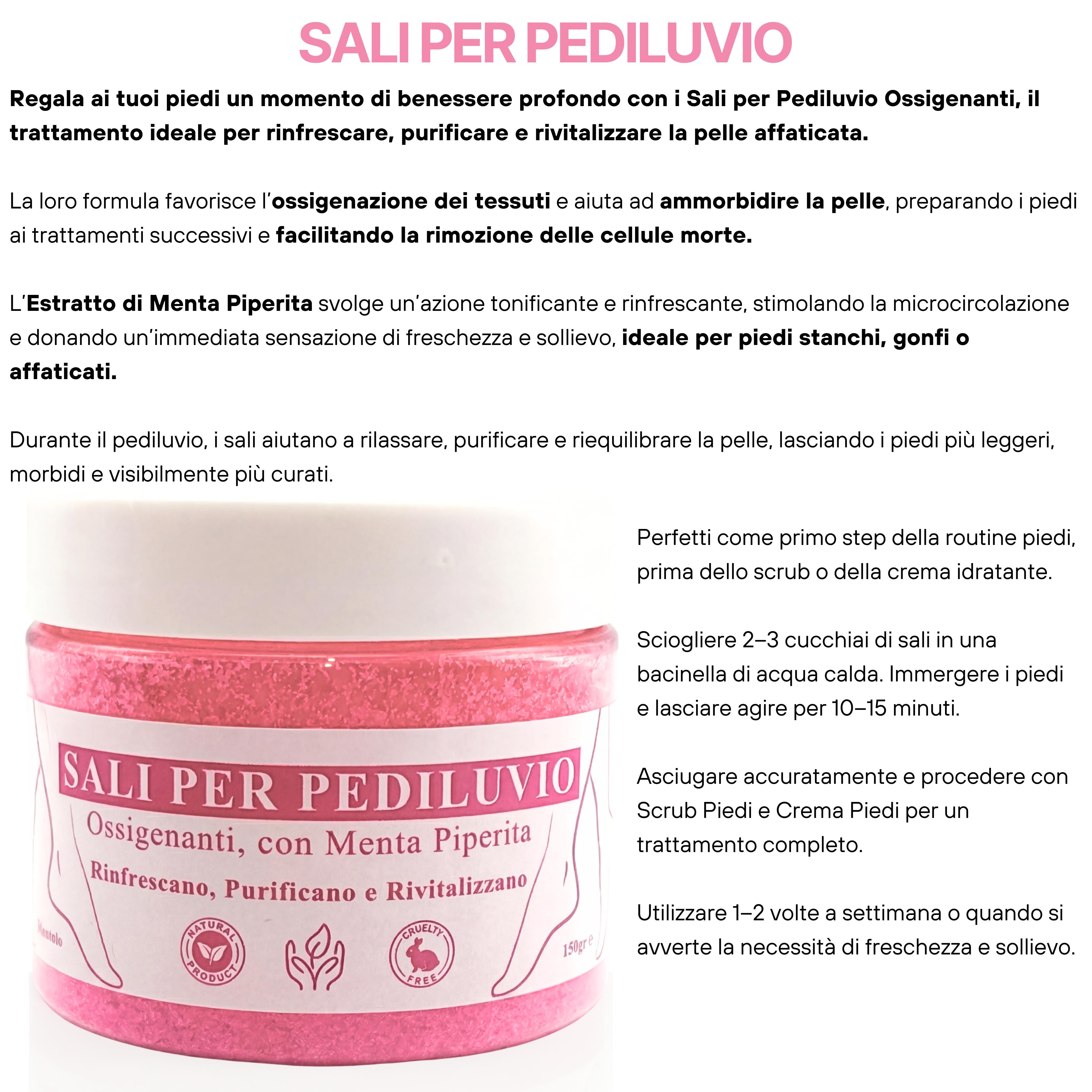 Sali per Pediluvio Ossigenanti con Menta Piperita - Rinfrescanti, purificanti e rivitalizzanti-Pink Babol