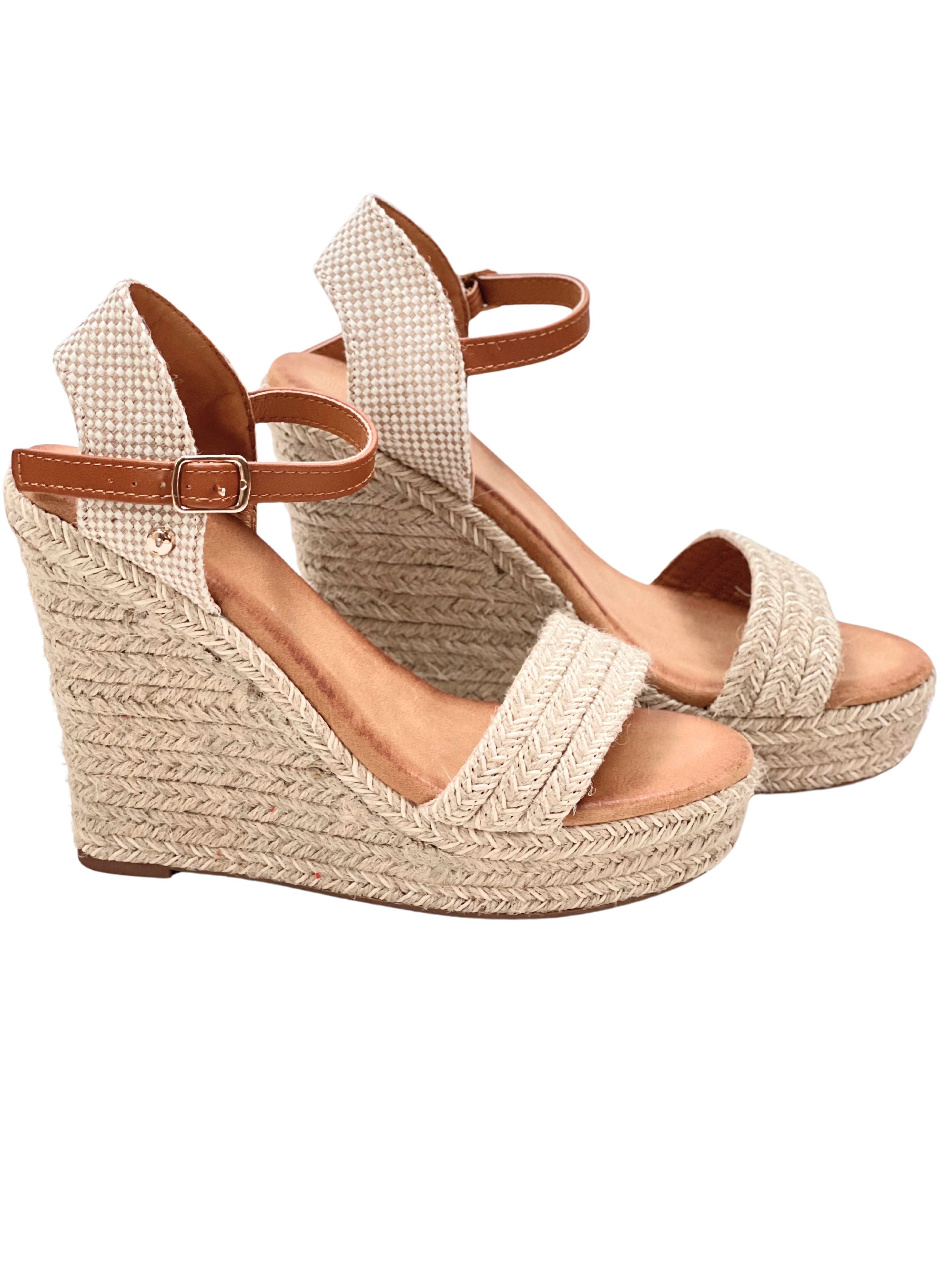 Sandali con zeppa espadrillas-Pink Babol