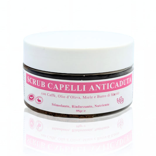Scrub Capelli Anticaduta con Caffè, Olio d’Oliva, Miele e Burro di Karité – Stimolante, Rinforzante e Nutriente-Pink Babol