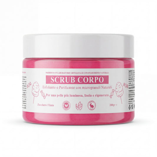 Scrub Corpo Esfoliante e Purificante con microgranuli Naturali, Aloe Vera, Burro di Karité e Olio di Sesamo – Pelle Luminosa, Liscia e Rigenerata-Pink Babol