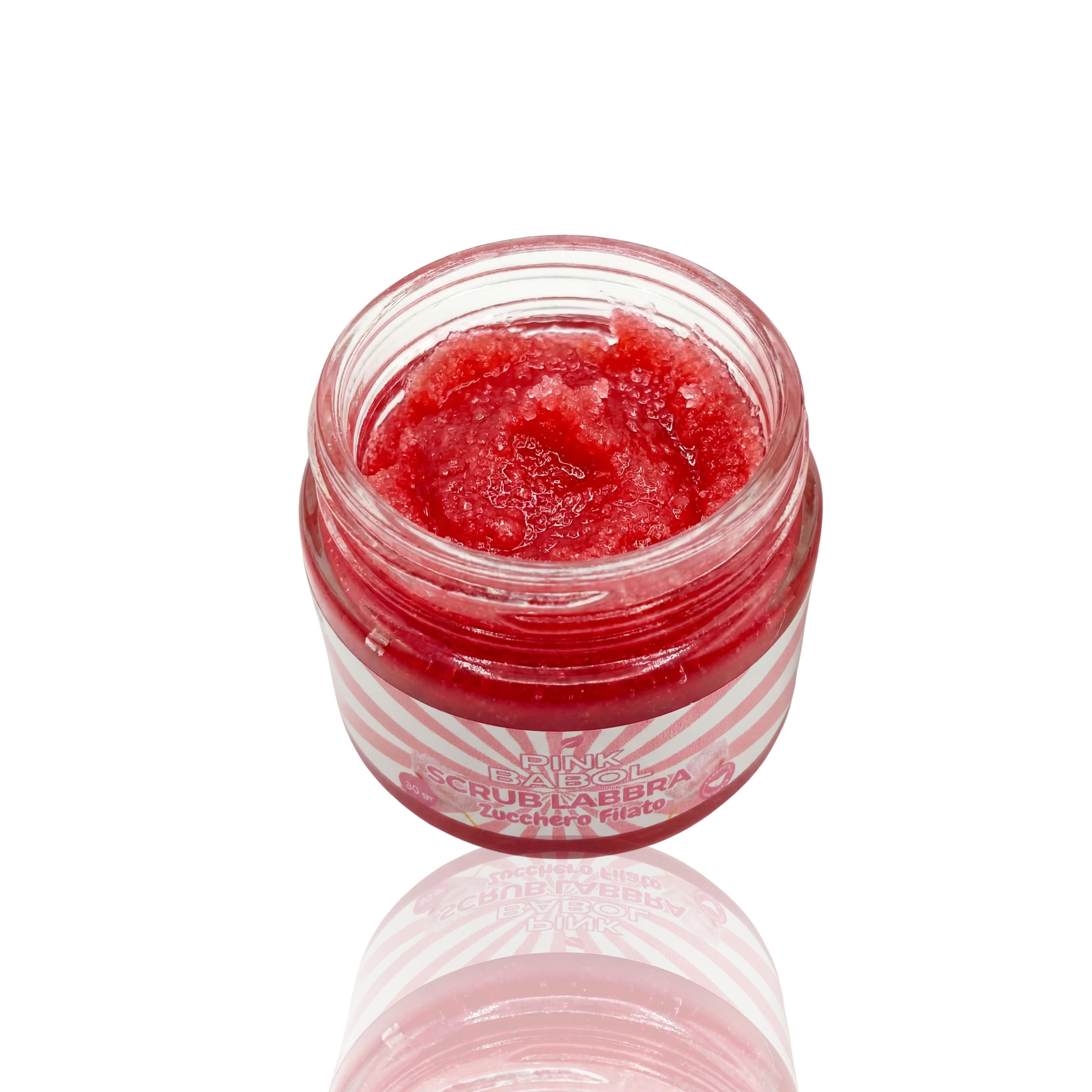 Scrub Labbra con Zucchero Naturale, Aloe Vera e Olio di Mandorle Dolci – Esfoliazione Delicata, Idratazione e Nutrimento Intenso-Pink Babol