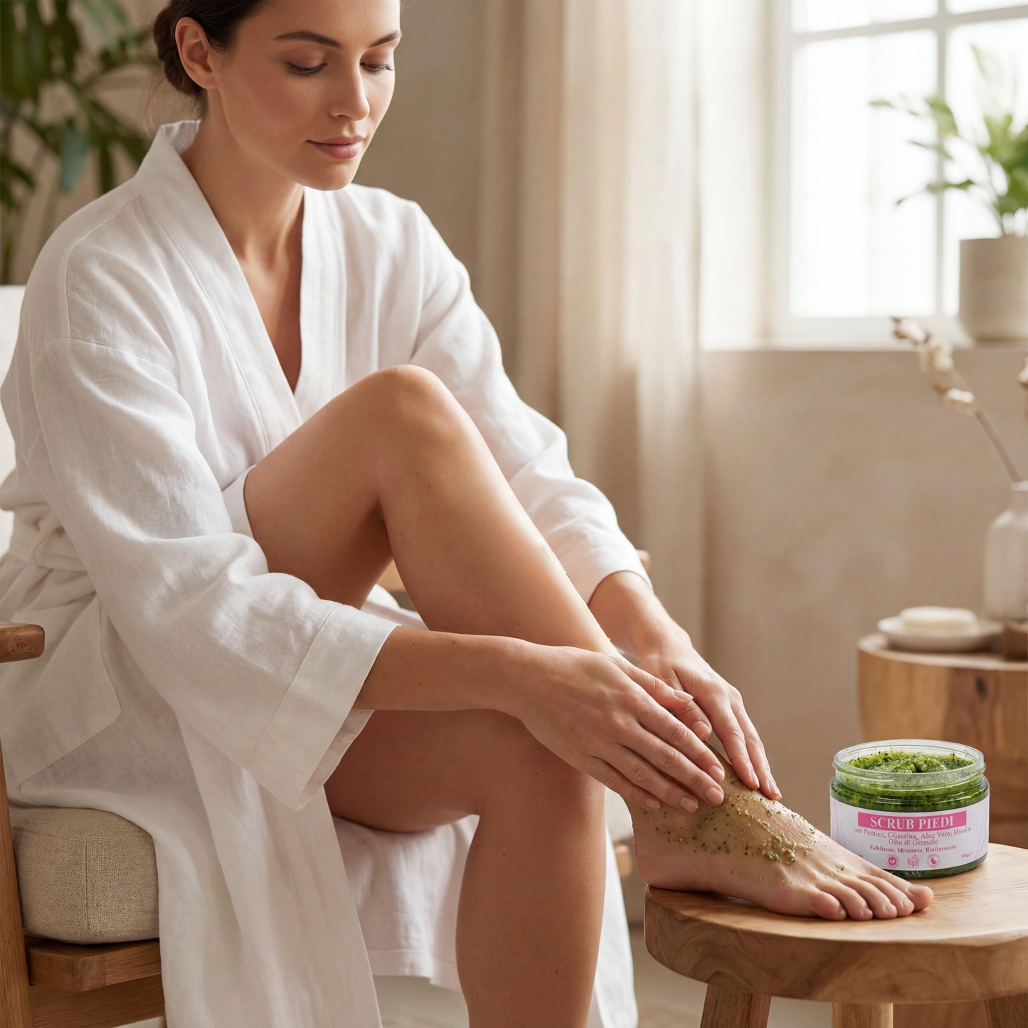 Scrub Piedi con Pomice, Glicerina, Aloe Vera, Miele e Olio di Girasole – Azione Esfoliante, Idratante e Rinfrescante-Pink Babol