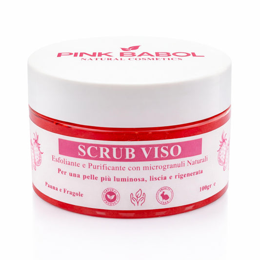 Scrub Viso Esfoliante e Purificante con microgranuli Naturali, Miele e Olio di Sesamo – Pelle Luminosa, Liscia e Rigenerata -Pink Babol