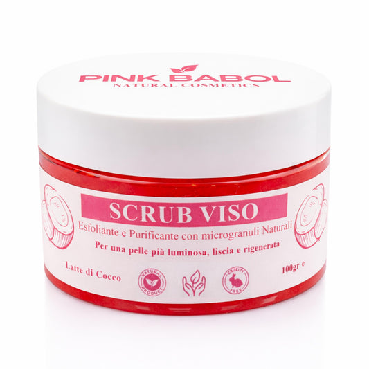 Scrub Viso Esfoliante e Purificante con microgranuli Naturali, Miele e Olio di Sesamo – Pelle Luminosa, Liscia e Rigenerata -Pink Babol