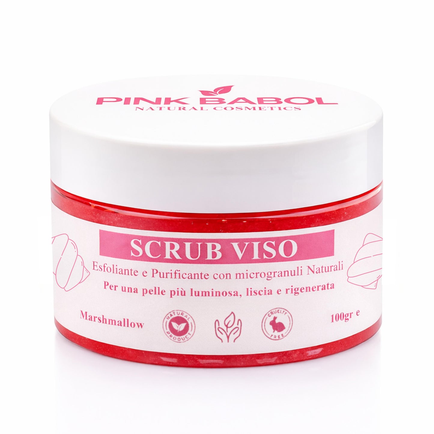 Scrub Viso Esfoliante e Purificante con microgranuli Naturali, Miele e Olio di Sesamo – Pelle Luminosa, Liscia e Rigenerata-Pink Babol