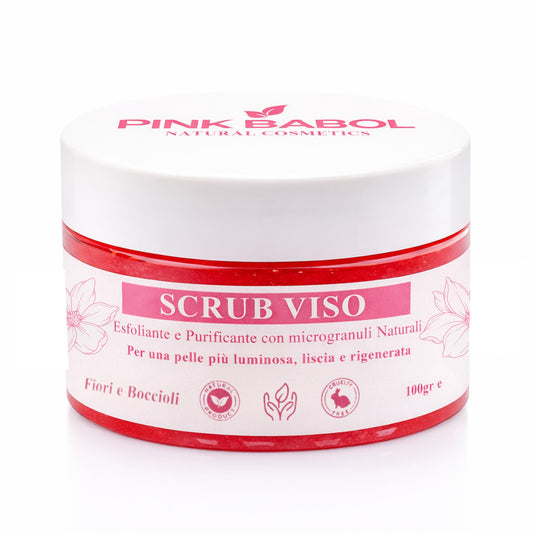 Scrub Viso Esfoliante e Purificante con microgranuli Naturali, Miele e Olio di Sesamo – Pelle Luminosa, Liscia e Rigenerata -Pink Babol