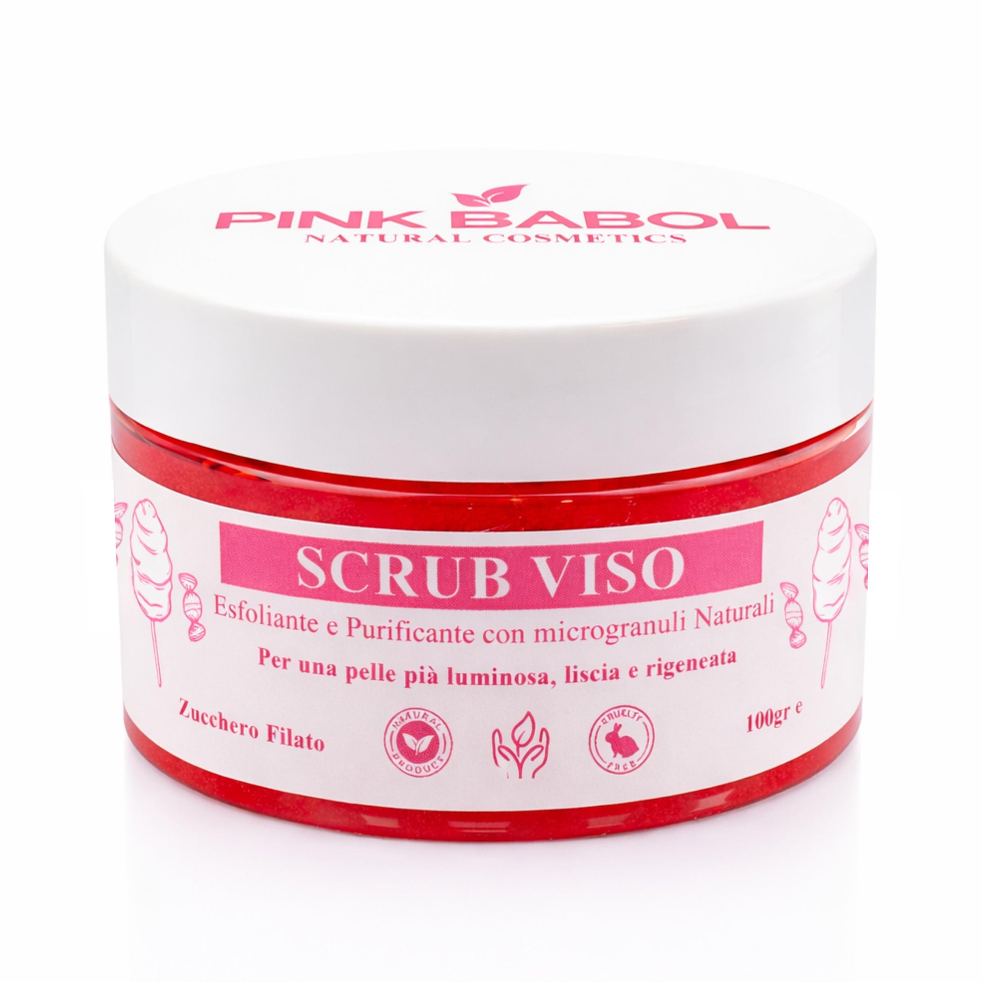 Scrub Viso Esfoliante e Purificante con microgranuli Naturali, Miele e Olio di Sesamo – Pelle Luminosa, Liscia e Rigenerata-Pink Babol