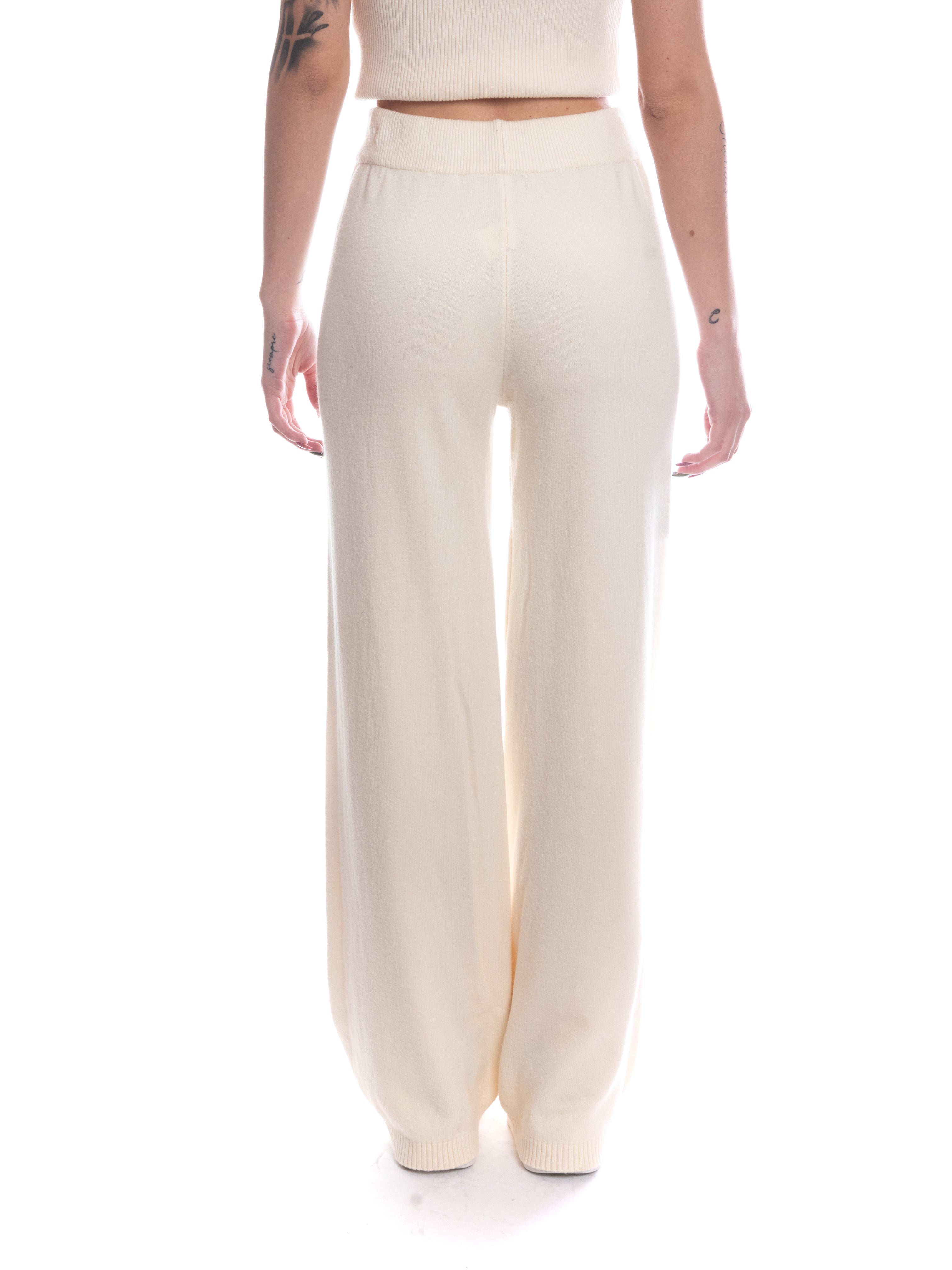 Set coordinato maglia con cappuccio + pantalone a zampa calda viscosa-Pink Babol