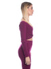 Set coordinato maglia incrociata e pantalone a zampa calda viscosa a costine-Pink Babol