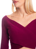 Set coordinato maglia incrociata e pantalone a zampa calda viscosa a costine-Pink Babol