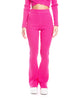 Set coordinato maglia incrociata e pantalone a zampa calda viscosa a costine-Pink Babol