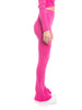 Set coordinato maglia incrociata e pantalone a zampa calda viscosa a costine-Pink Babol