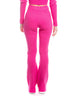 Set coordinato maglia incrociata e pantalone a zampa calda viscosa a costine-Pink Babol