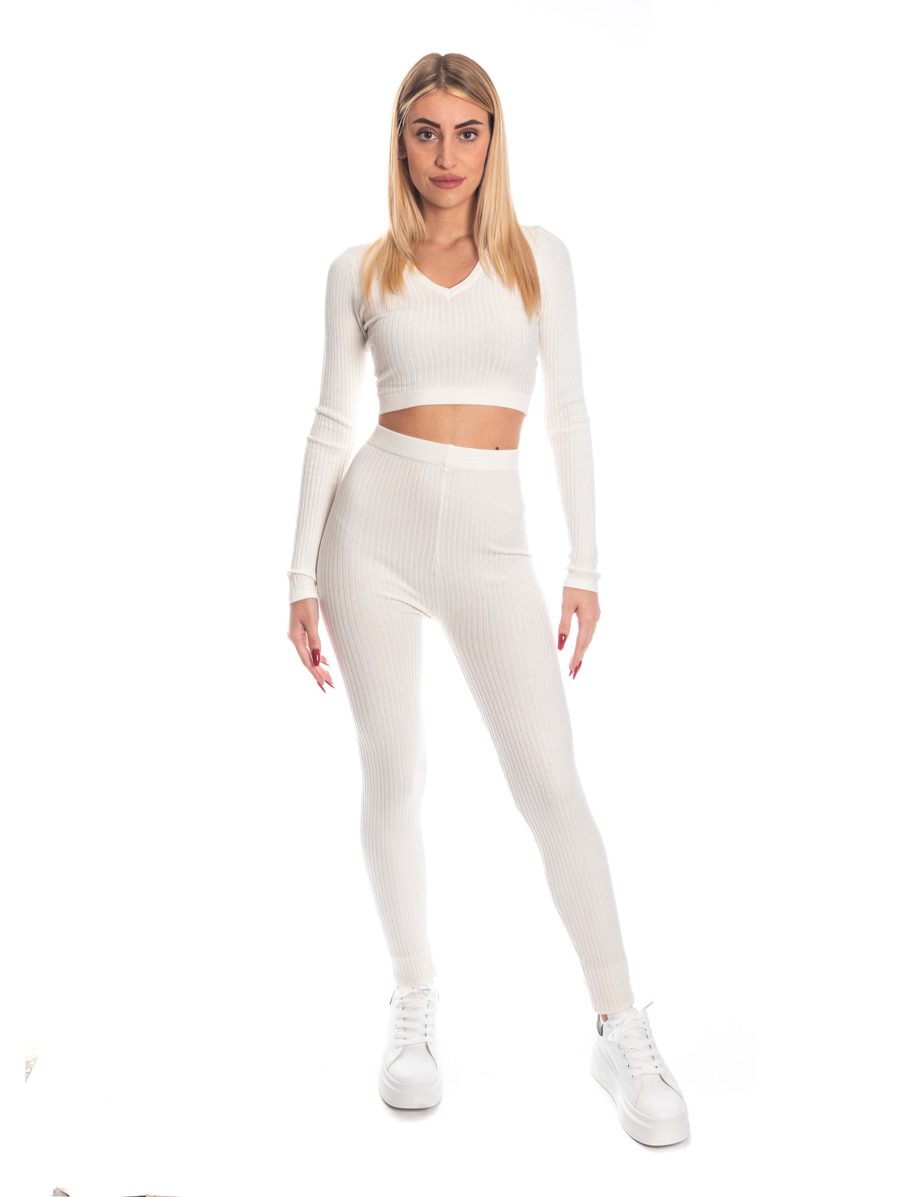 Set coordinato maglia + pantalone calda viscosa-Pink Babol
