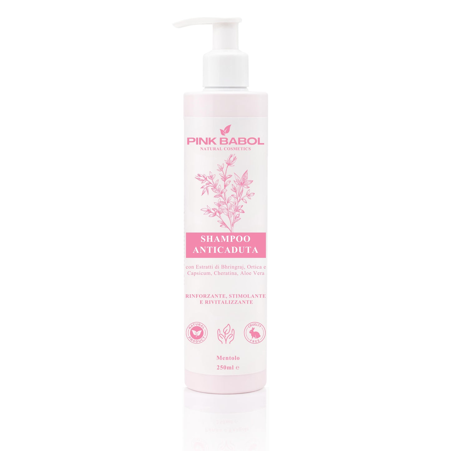 Shampoo Anticaduta con Estratti di Bhringraj, Ortica e Capsicum, Cheratina, Aloe Vera – Rinforzante, Stimolante e Rivitalizzante-Pink Babol