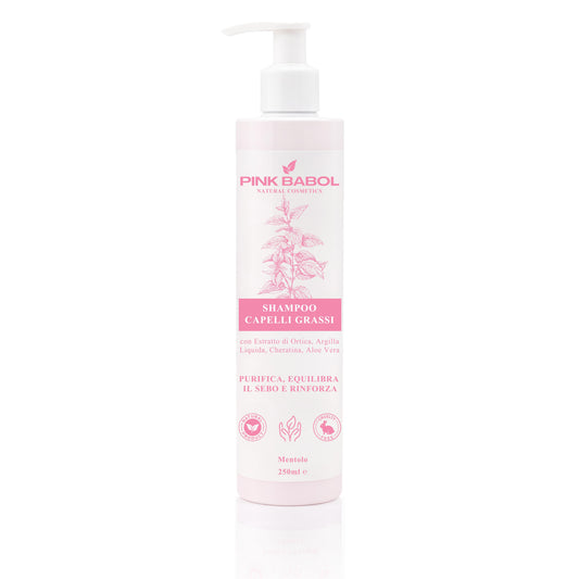 Shampoo per Capelli Grassi con Argilla Liquida, Estratto di Ortica, Cheratina, Aloe Vera – Purifica, Equilibra il Sebo e Rinforza-Pink Babol