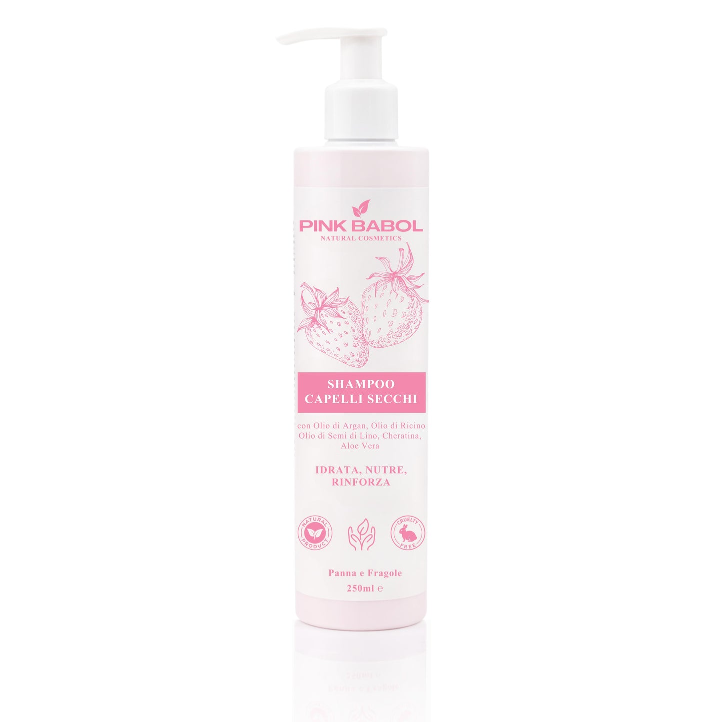 Shampoo per Capelli Secchi con Olio di Argan, Olio di Ricino e Semi di Lino, Cheratina, Aloe Vera – Idrata, Nutre, Rinforza-Pink Babol