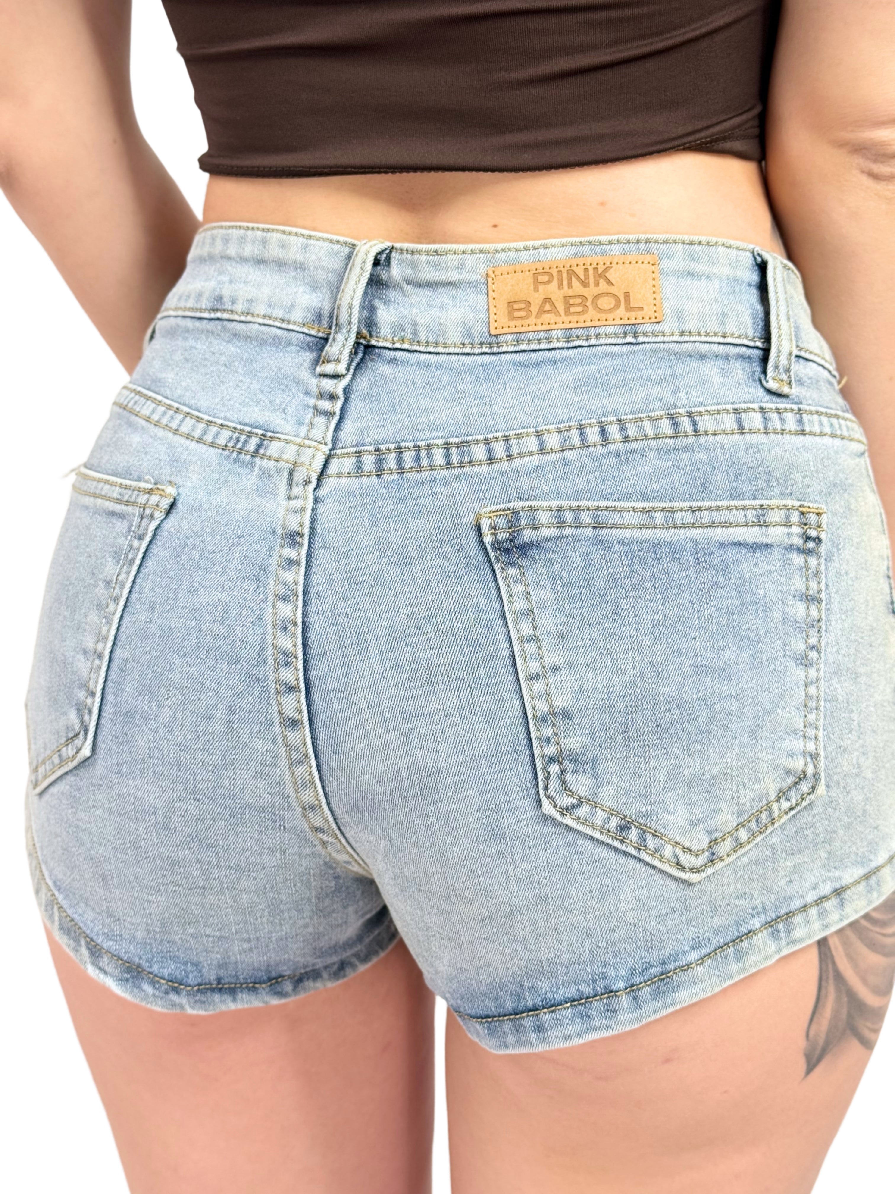 Shorts mini elasticizzato-Pink Babol