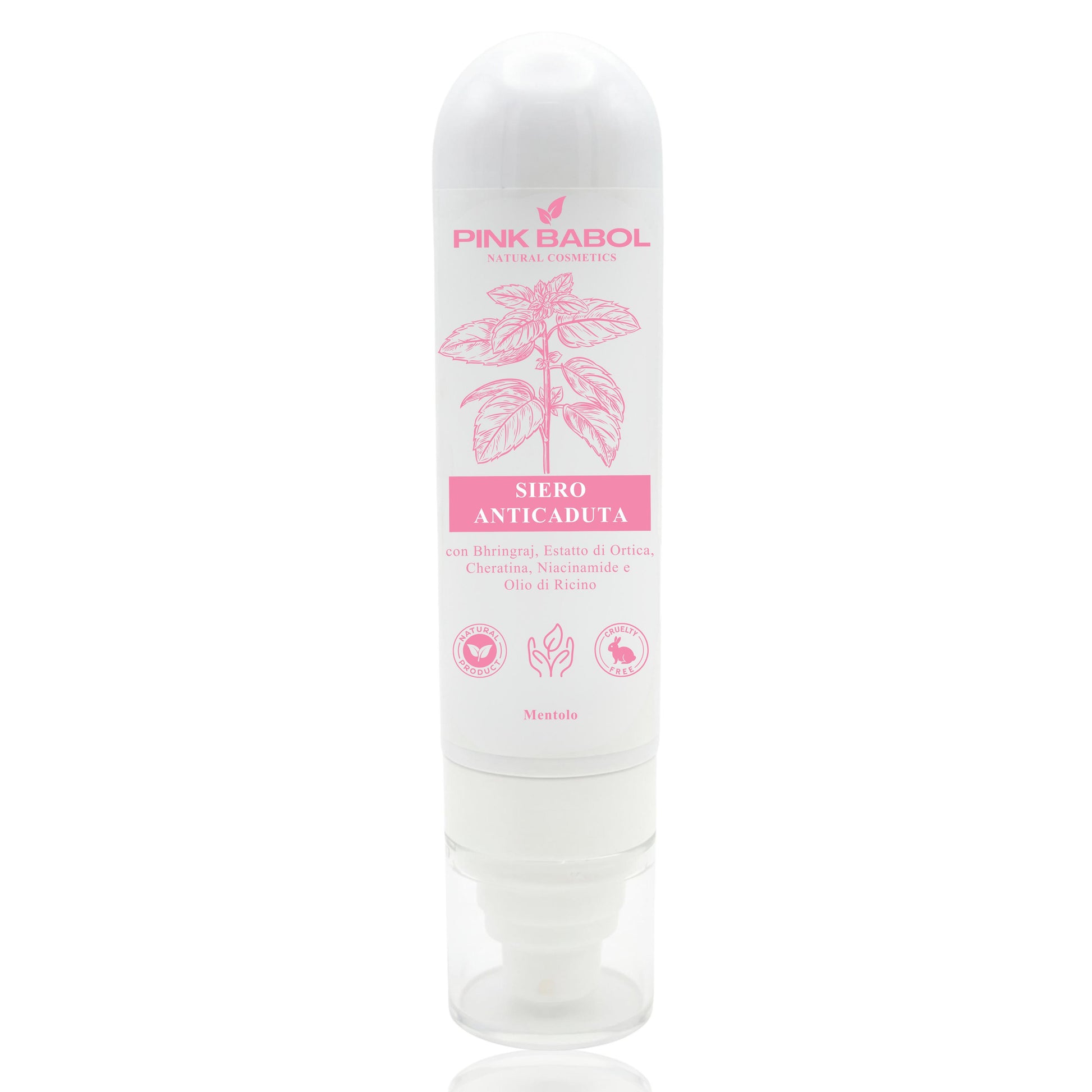 Siero Anticaduta con Bhringraj, Estatto di Ortica, Cheratina, Niacinamide, Arginina, Biotina e Olio di Ricino – Stimola la crescita, Rinforza il bulbo, Capelli più forti e vitali-Pink Babol