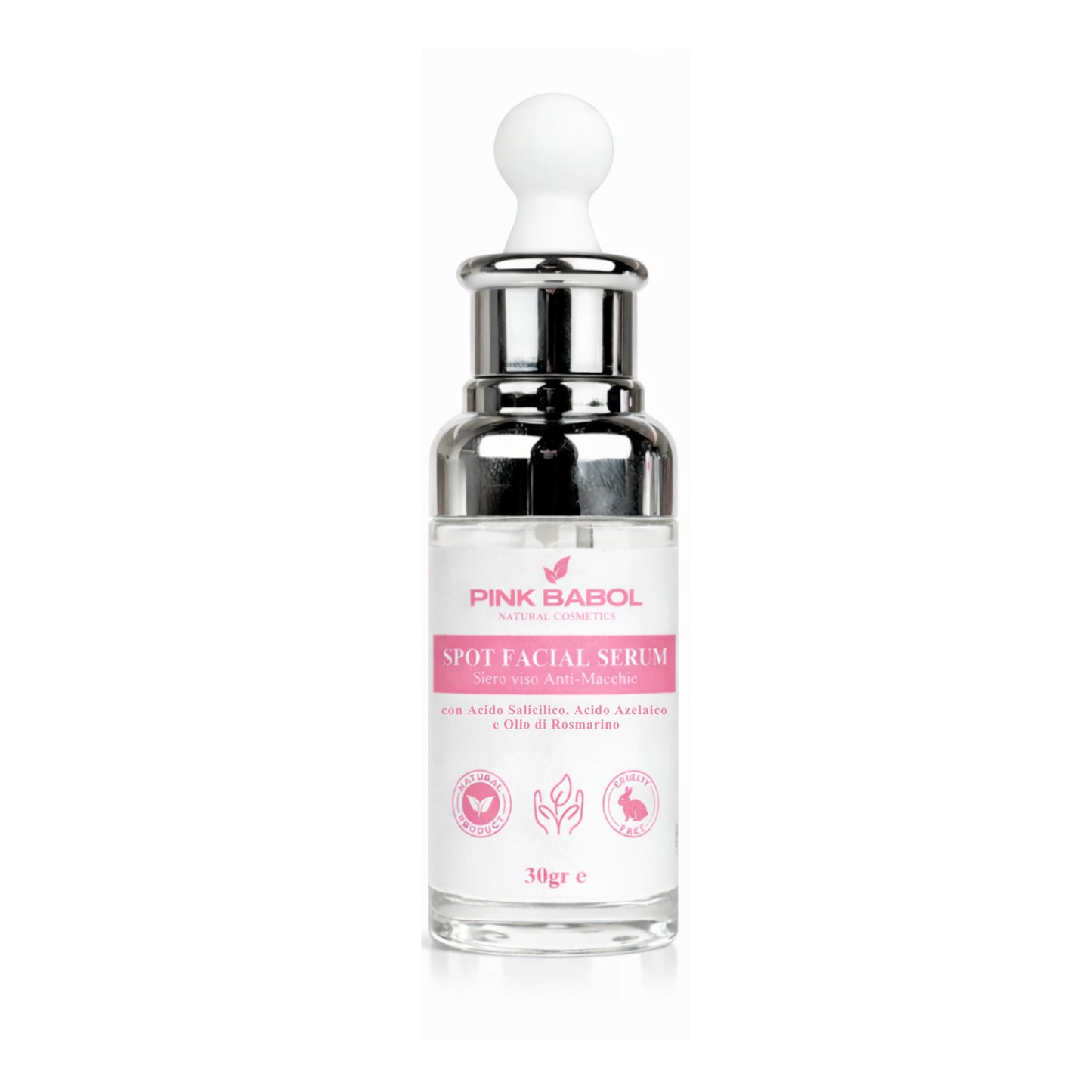 Siero Viso Anti-Macchie e imperfezioni con Acido Salicilico, Acido Azelaico e Olio di Rosmarino – Uniformante e Illuminante-Pink Babol