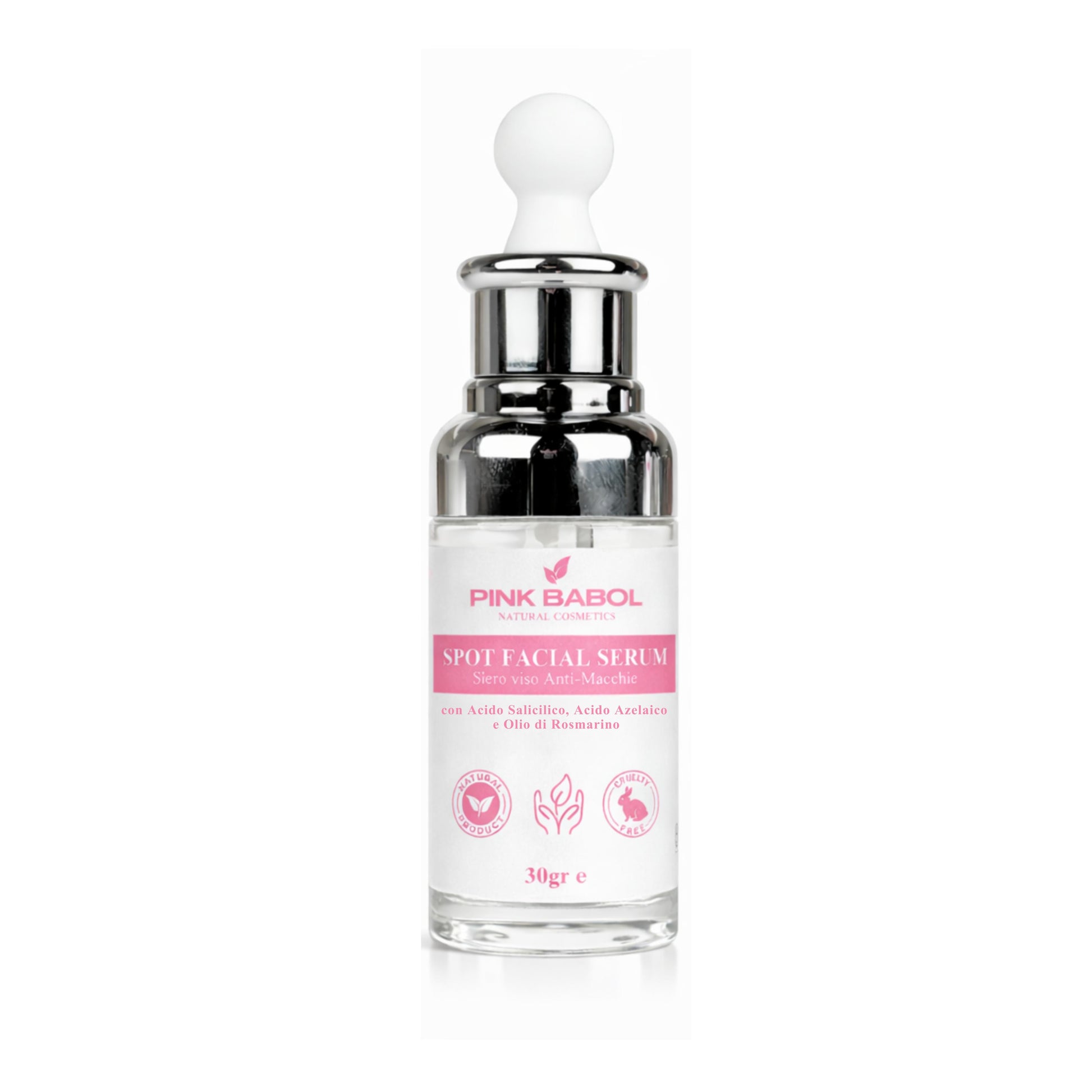 Siero Viso Anti-Macchie e imperfezioni con Acido Salicilico, Acido Azelaico e Olio di Rosmarino – Uniformante e Illuminante-Pink Babol