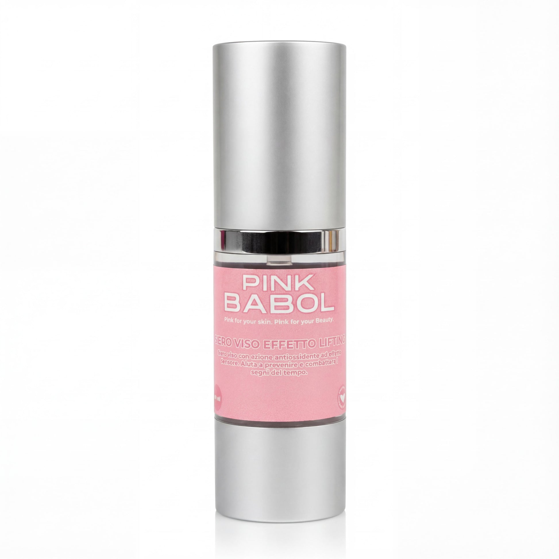 Siero Viso Effetto Lifting con Acido Ialuronico, Elastina & Pantenolo – con Acido Ialuronico, Elastina e Pantenolo – Azione Anti-Age, Rimpolpante, Rigenerante e Distensiva-Pink Babol