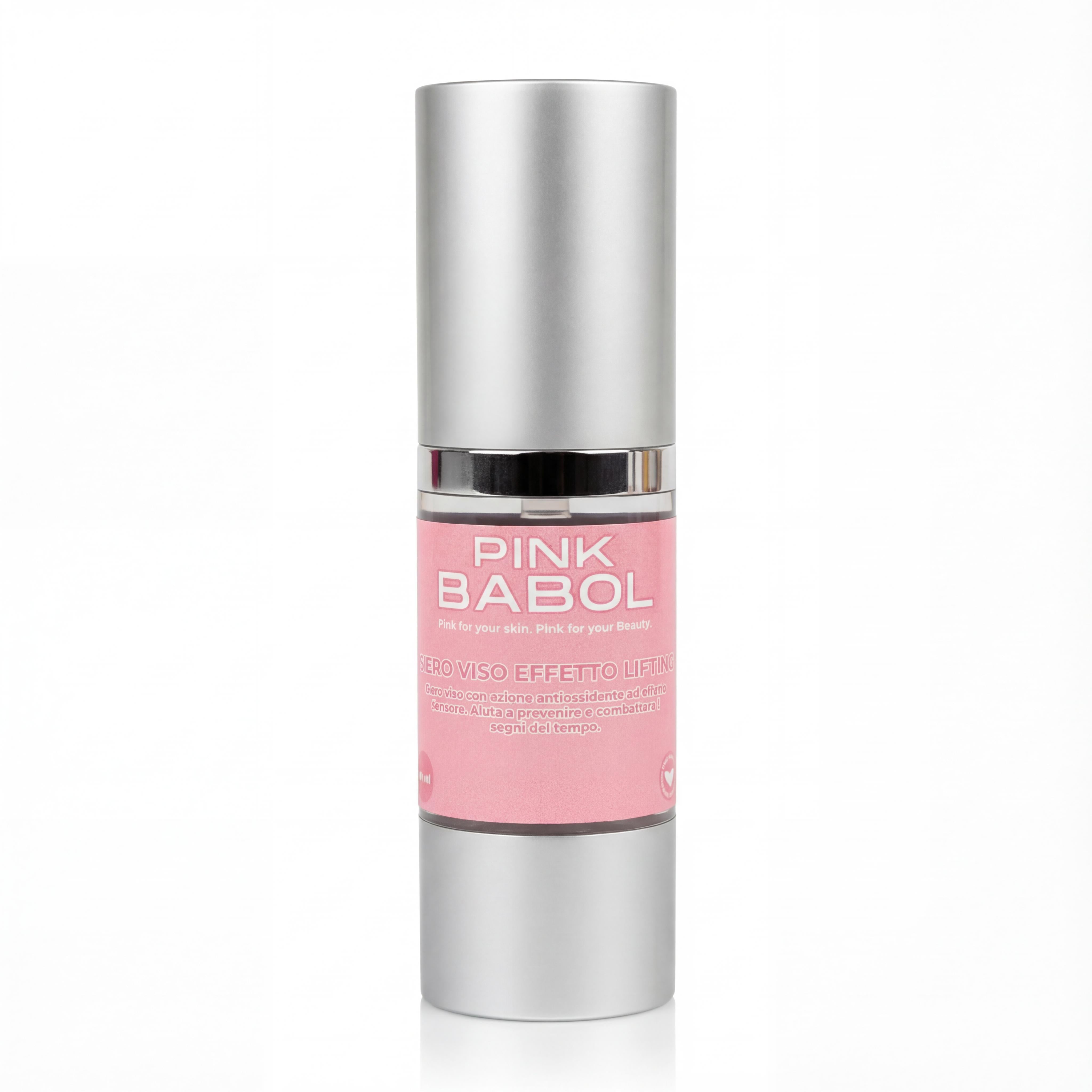 Siero Viso Effetto Lifting con Acido Ialuronico, Elastina & Pantenolo – con Acido Ialuronico, Elastina e Pantenolo – Azione Anti-Age, Rimpolpante, Rigenerante e Distensiva-Pink Babol