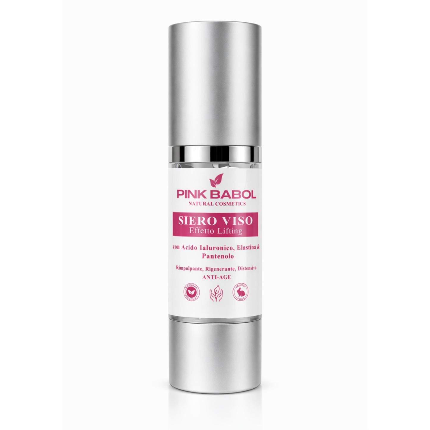 Siero Viso Giorno Effetto Lifting con Acido Ialuronico, Elastina & Pantenolo – con Acido Ialuronico, Elastina e Pantenolo – Azione Anti-Age, Rimpolpante, Rigenerante e Distensiva-Pink Babol