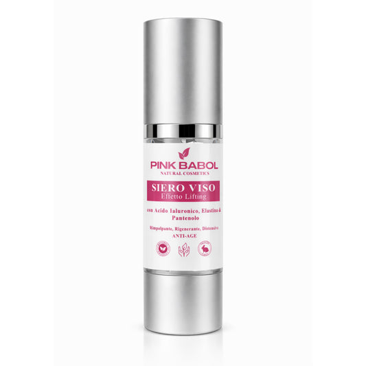 Siero Viso Giorno Effetto Lifting con Acido Ialuronico, Elastina & Pantenolo – con Acido Ialuronico, Elastina e Pantenolo – Azione Anti-Age, Rimpolpante, Rigenerante e Distensiva-Pink Babol