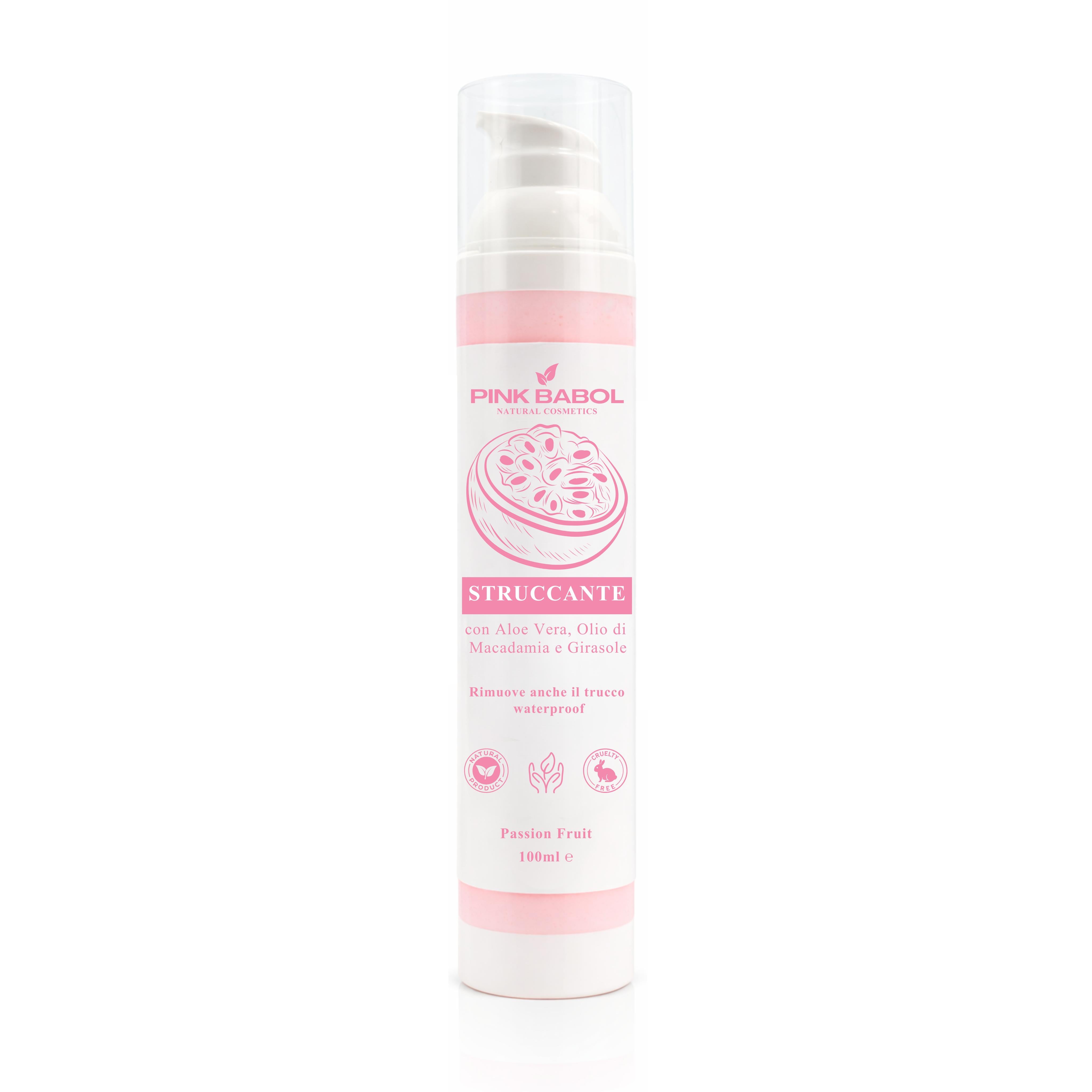 Struccante Viso in crema con Aloe Vera & Olio di Macadamia e Girasole – Delicato, Idratante e Nutriente. Rimuove anche il trucco waterproof-Pink Babol