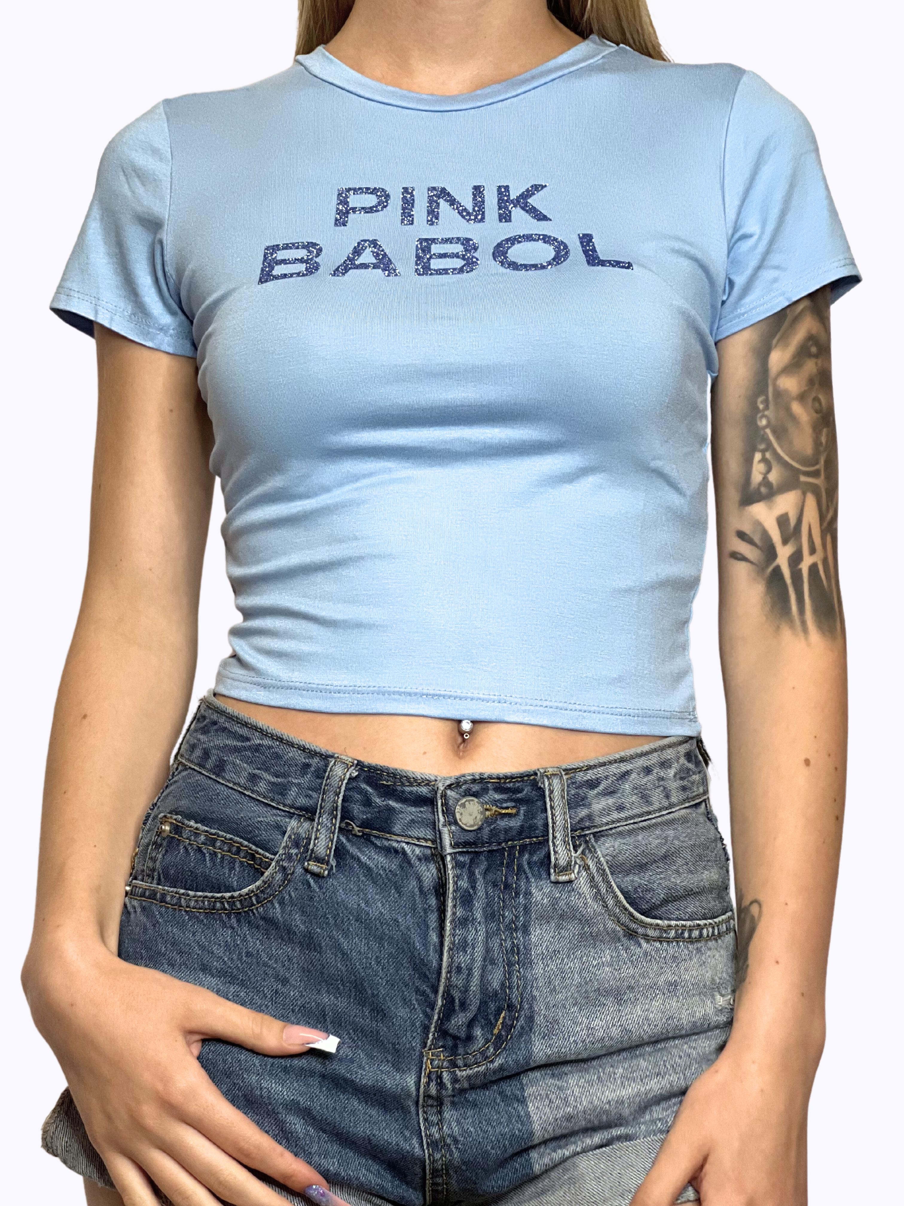 T-Shirt Slim elasticizzata Pink Babol Glitter-Pink Babol