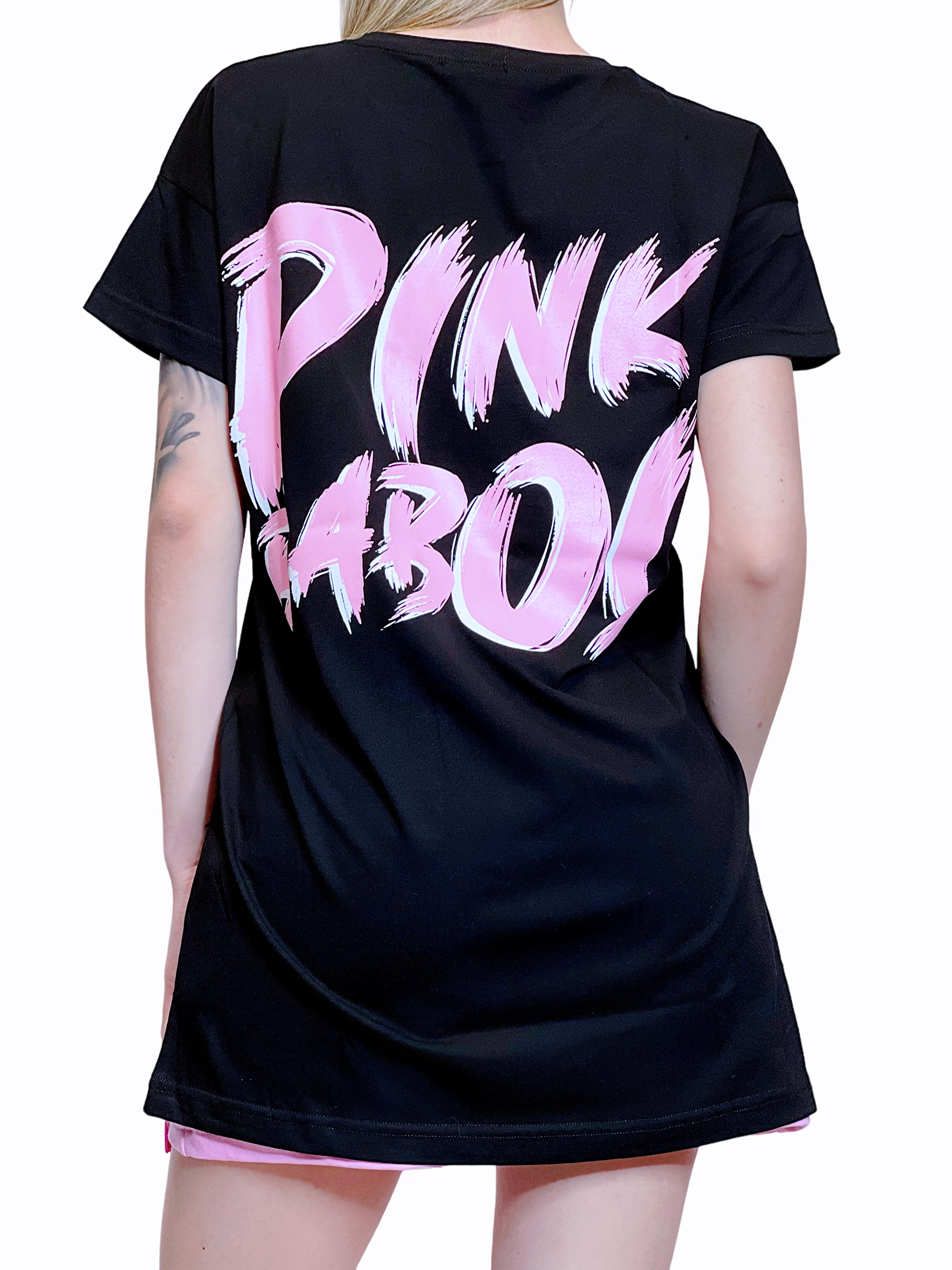 T-shirt Oversize Vestito Pink Babol Paint-Pink Babol