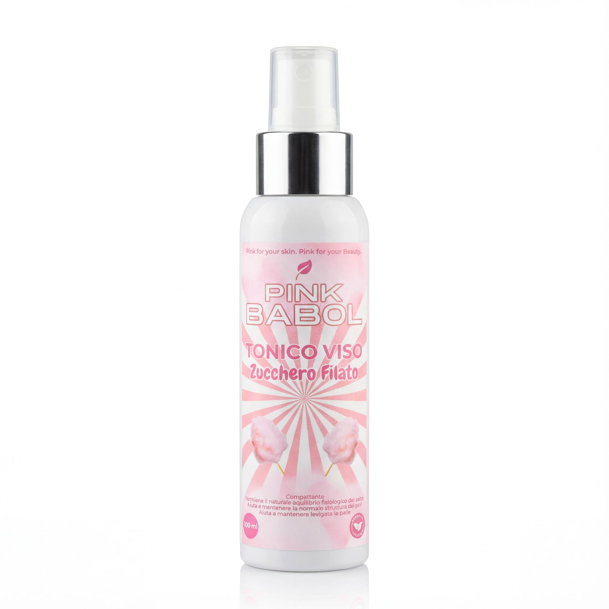 Tonico Viso con Aloe Vera, Olio di Macadamia, Acqua di Hamamelis - Idratante, Lenitivo, Rinfrescante-Pink Babol